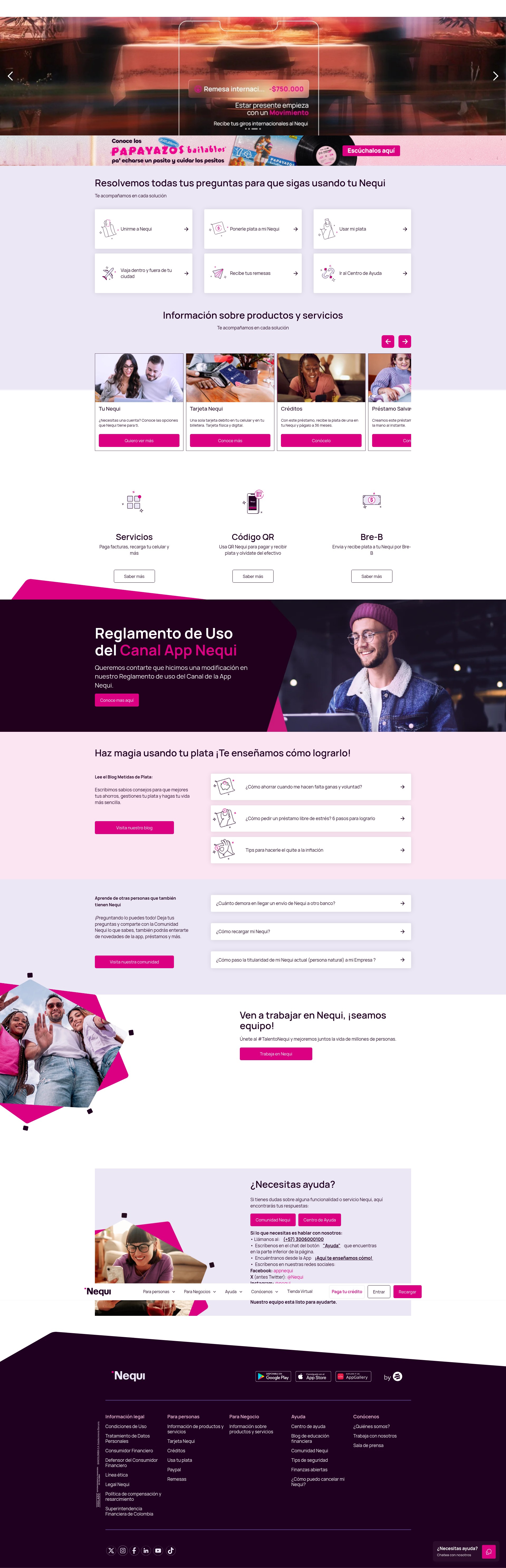 Screenshot of www.nequi.com.co