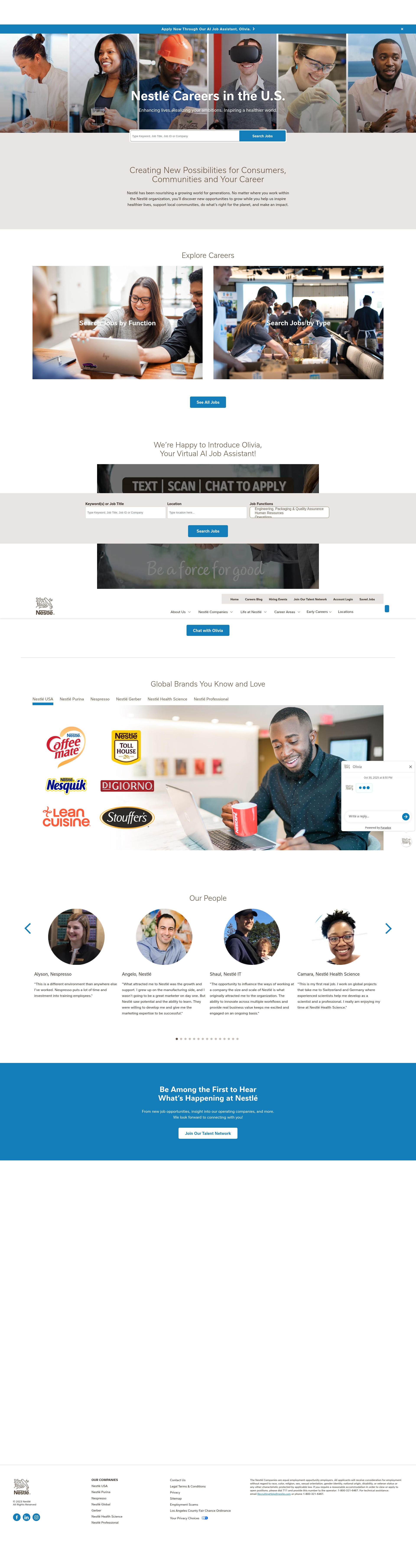 Screenshot of www.nestlejobs.com