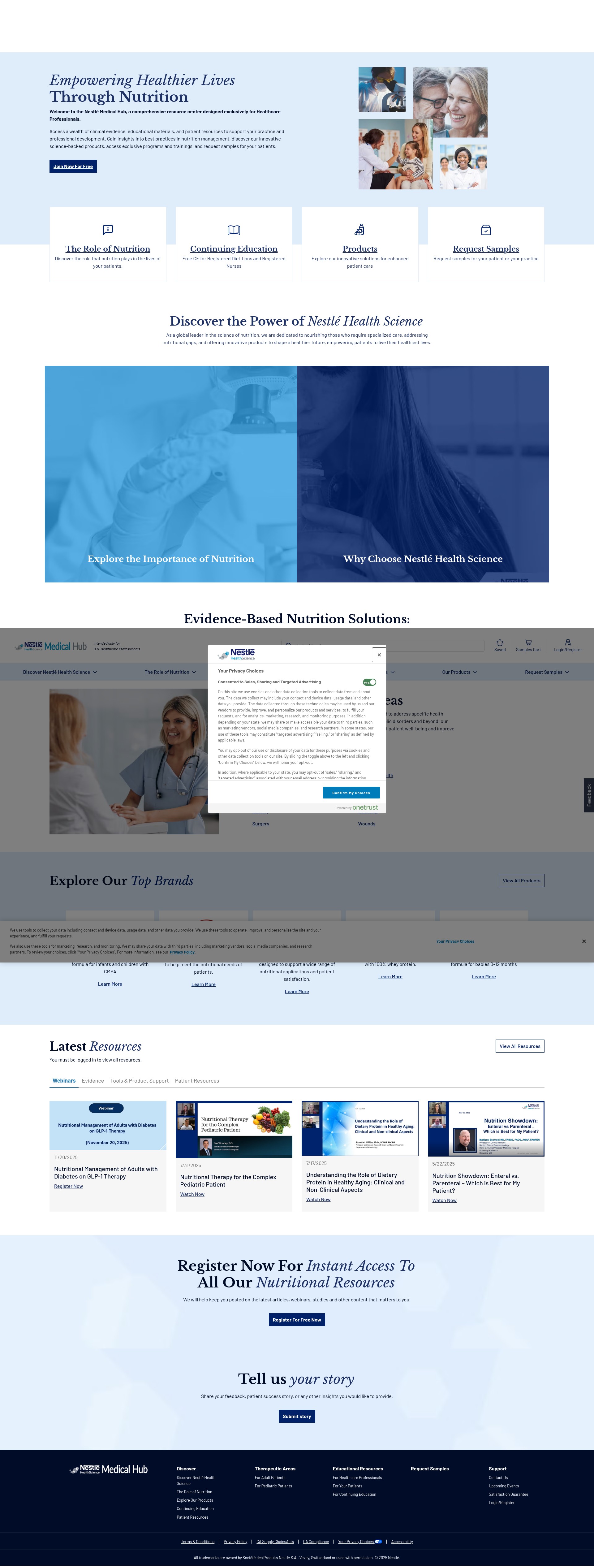 Screenshot of www.nestlemedicalhub.com
