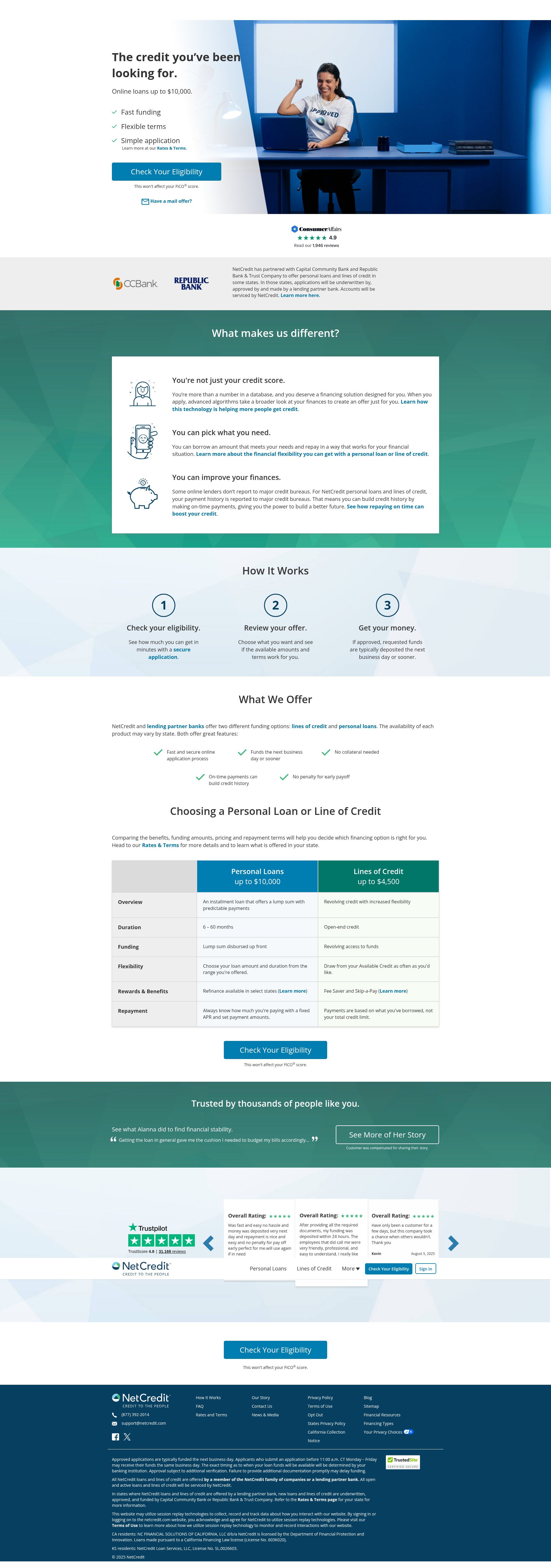 Screenshot of www.netcredit.com