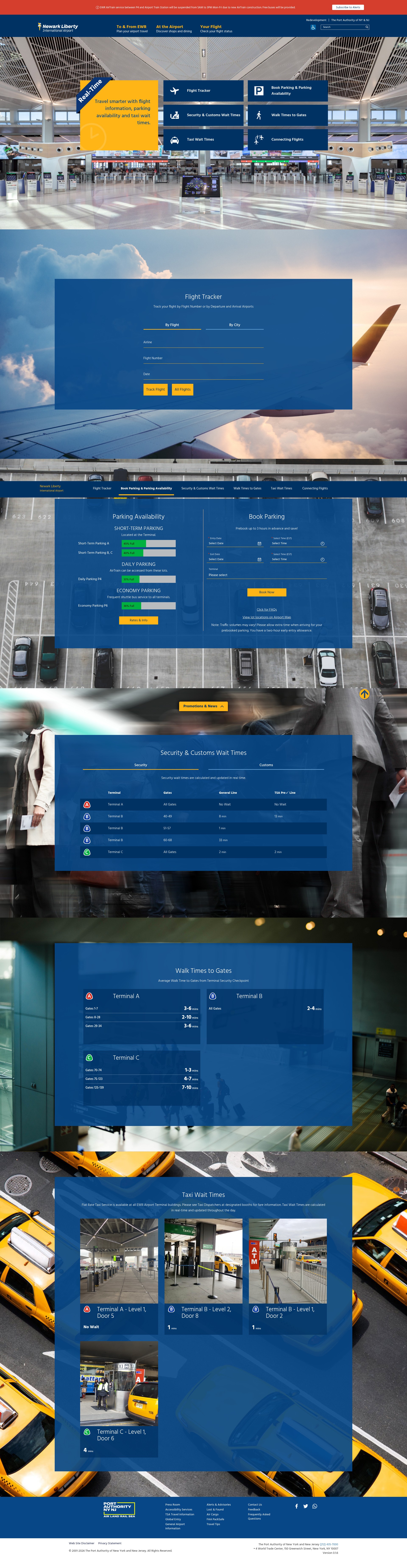 Screenshot of www.newarkairport.com