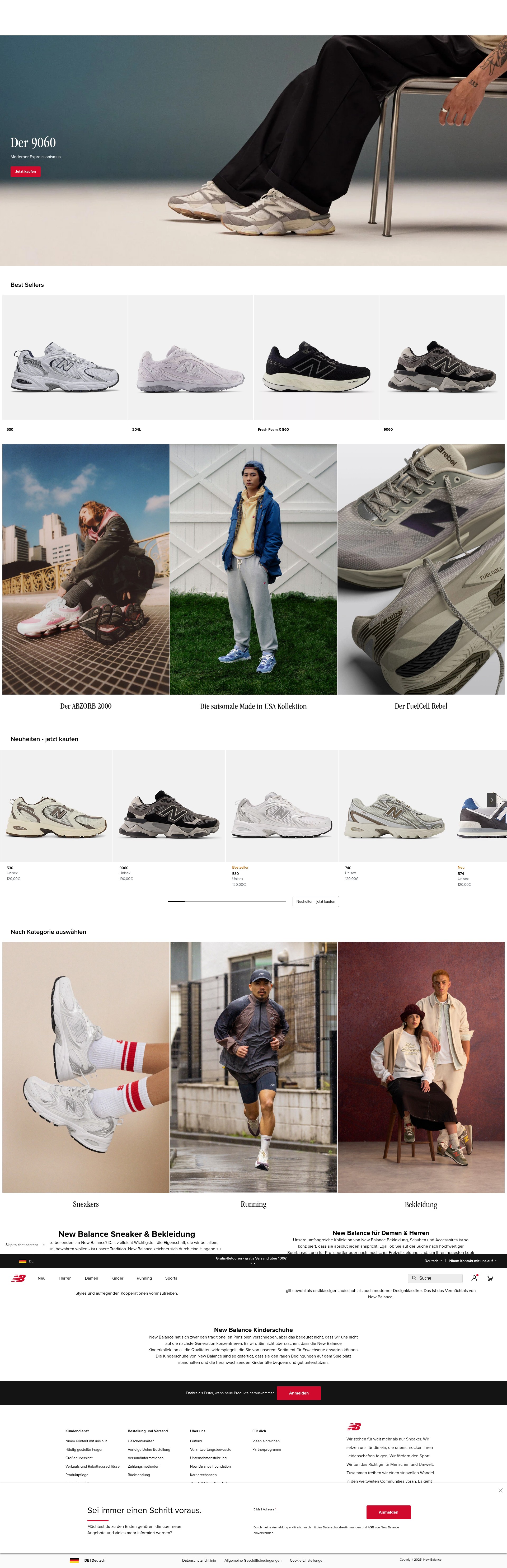 Screenshot of www.newbalance.de
