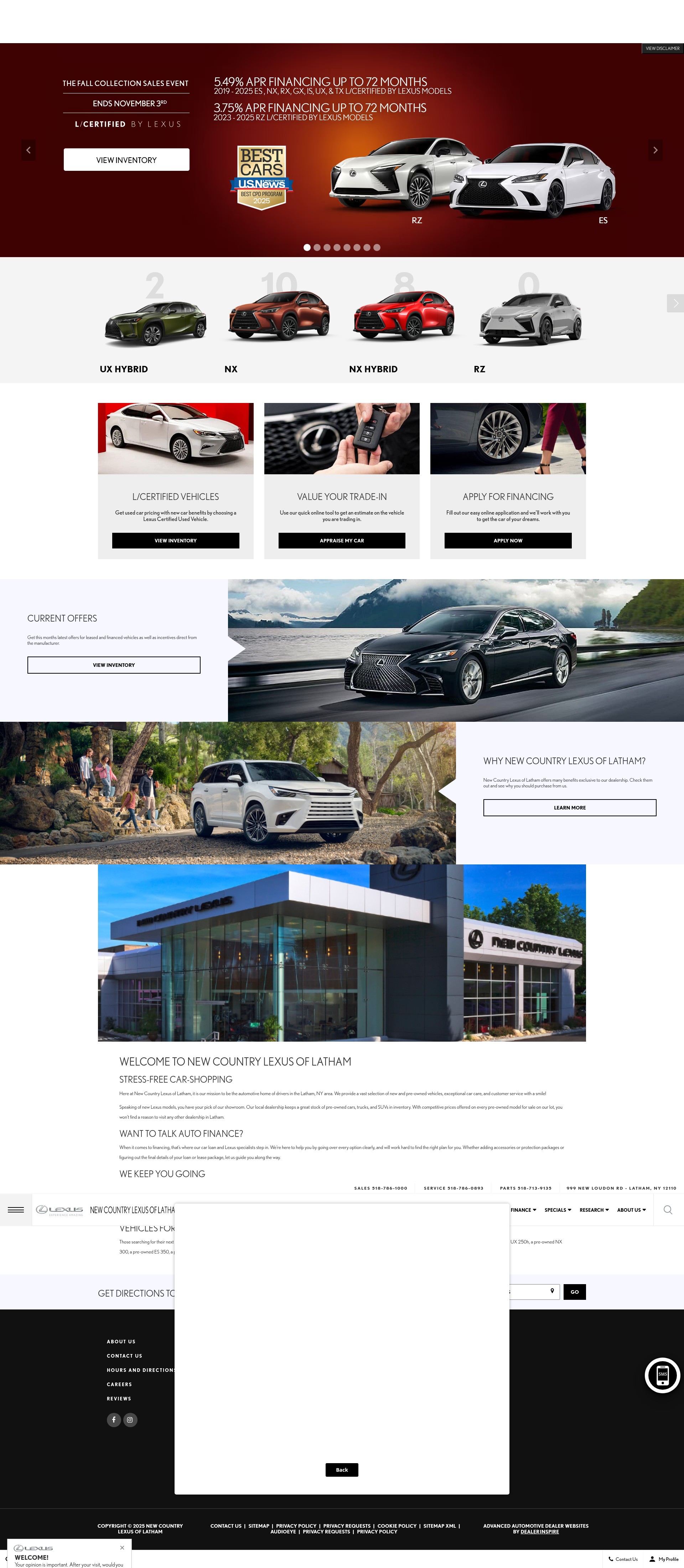 Screenshot of www.newcountrylexusoflatham.com