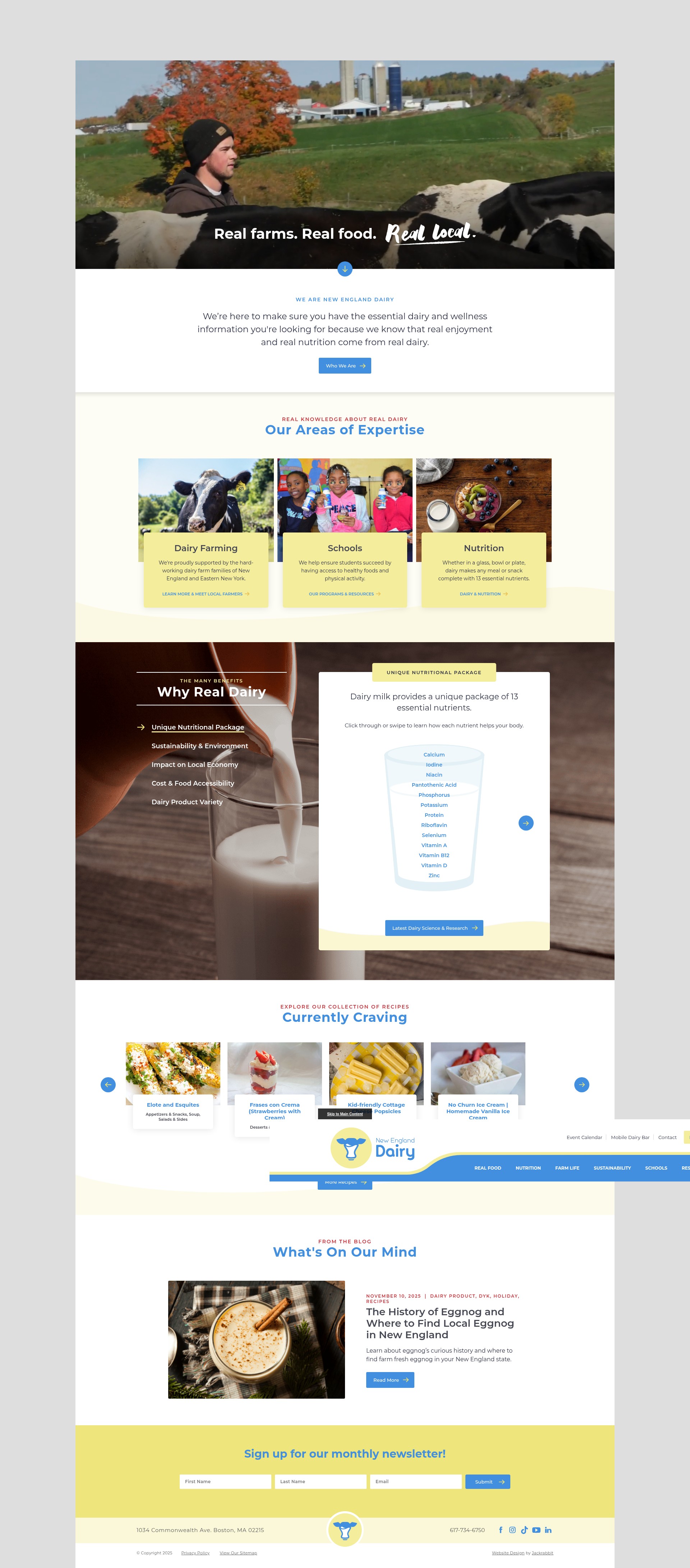 Screenshot of www.newenglanddairy.com
