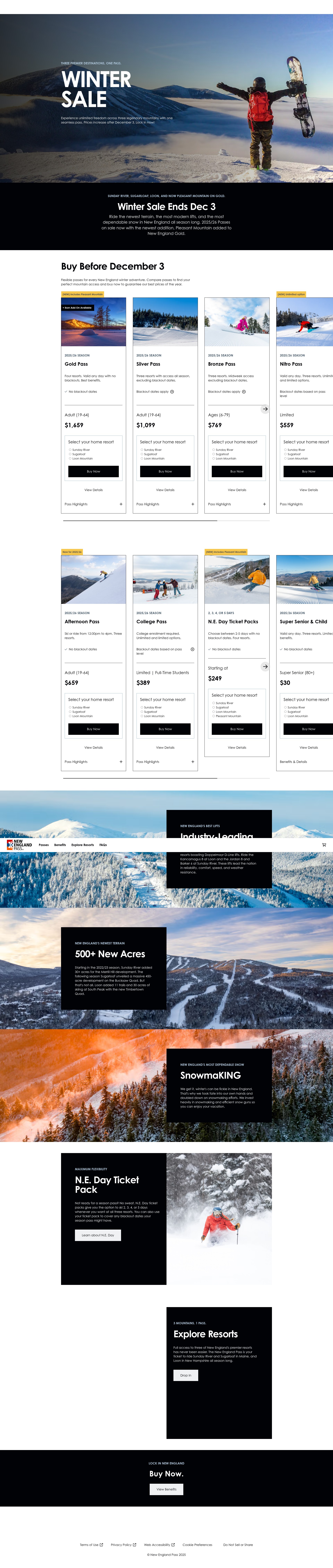 Screenshot of www.newenglandpass.com