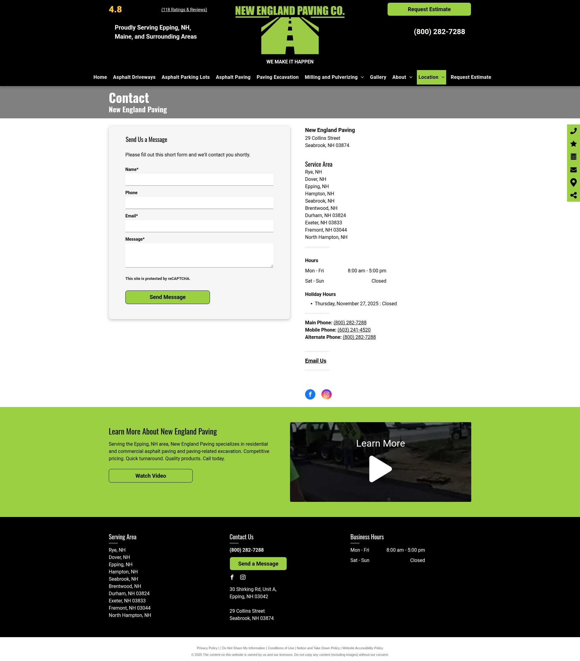 Screenshot of www.newenglandpaving.com