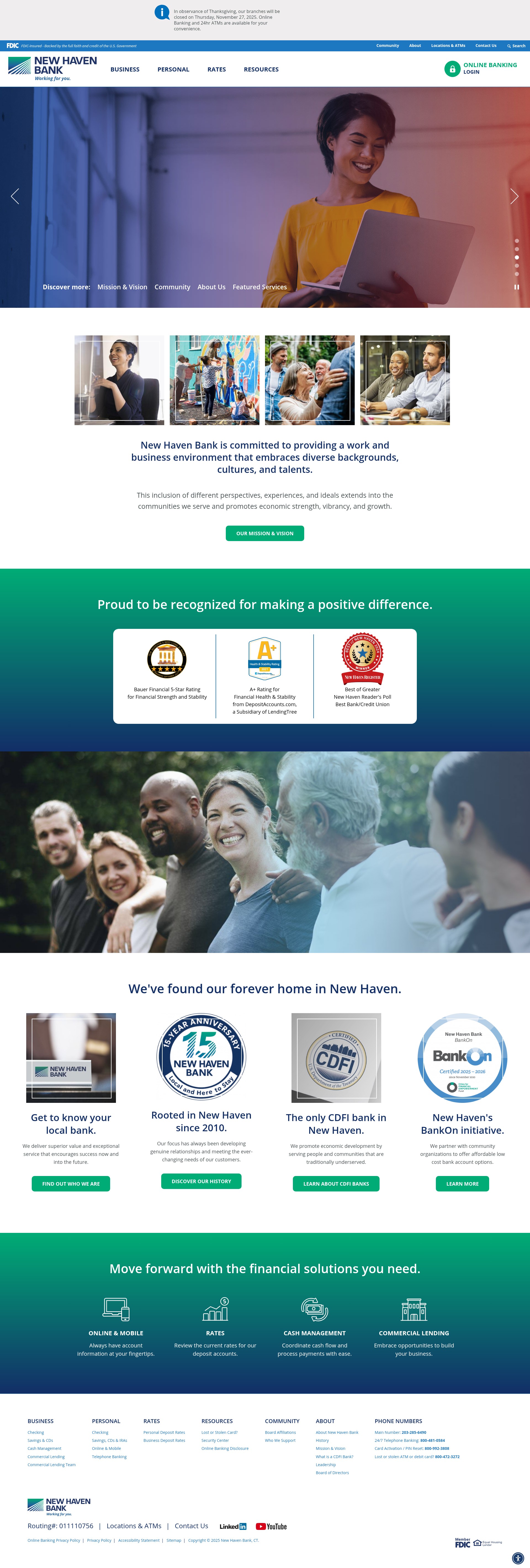 Screenshot of www.newhavenbank.com