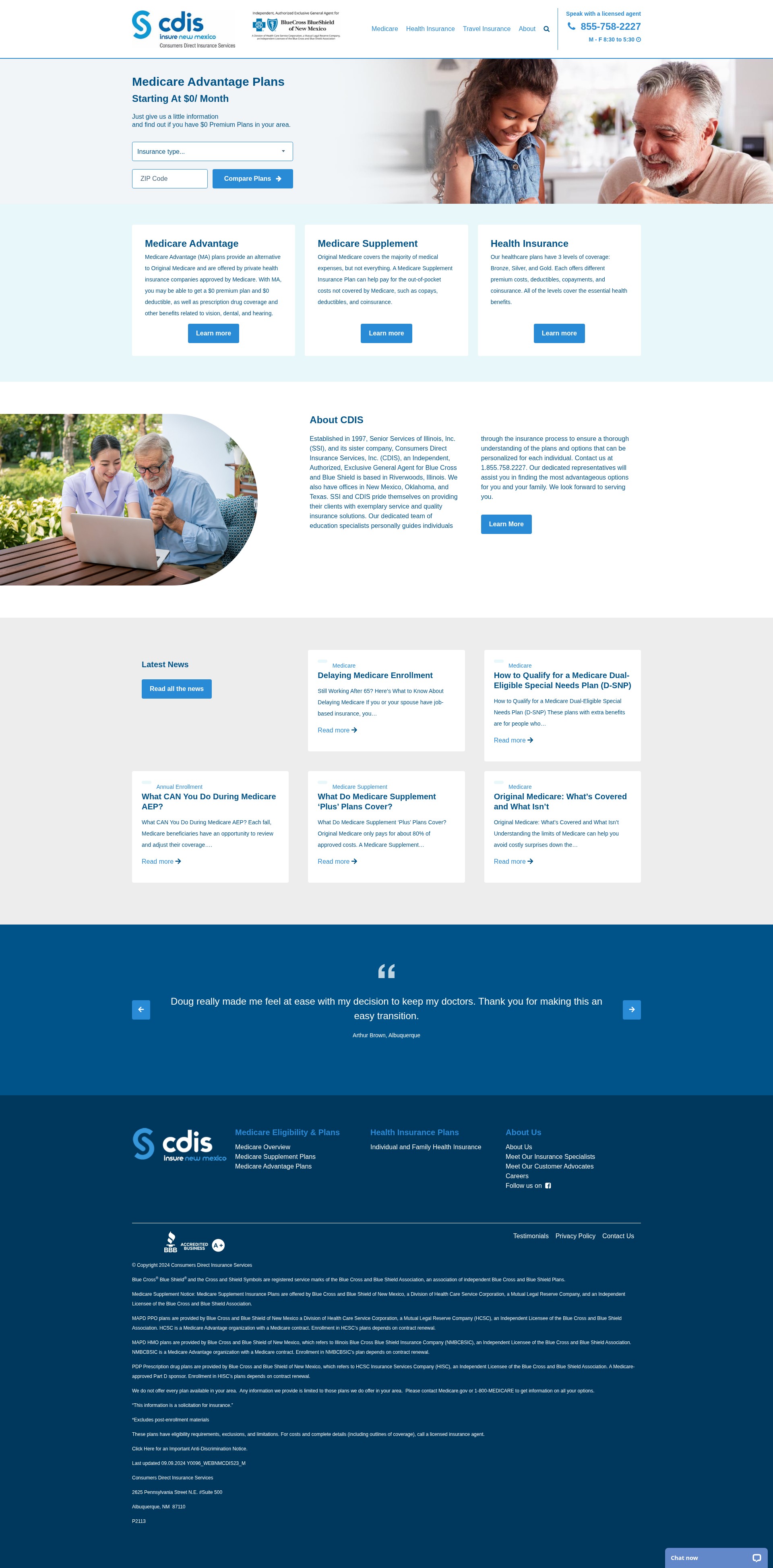 Screenshot of www.newmexicomedicarehealth.com
