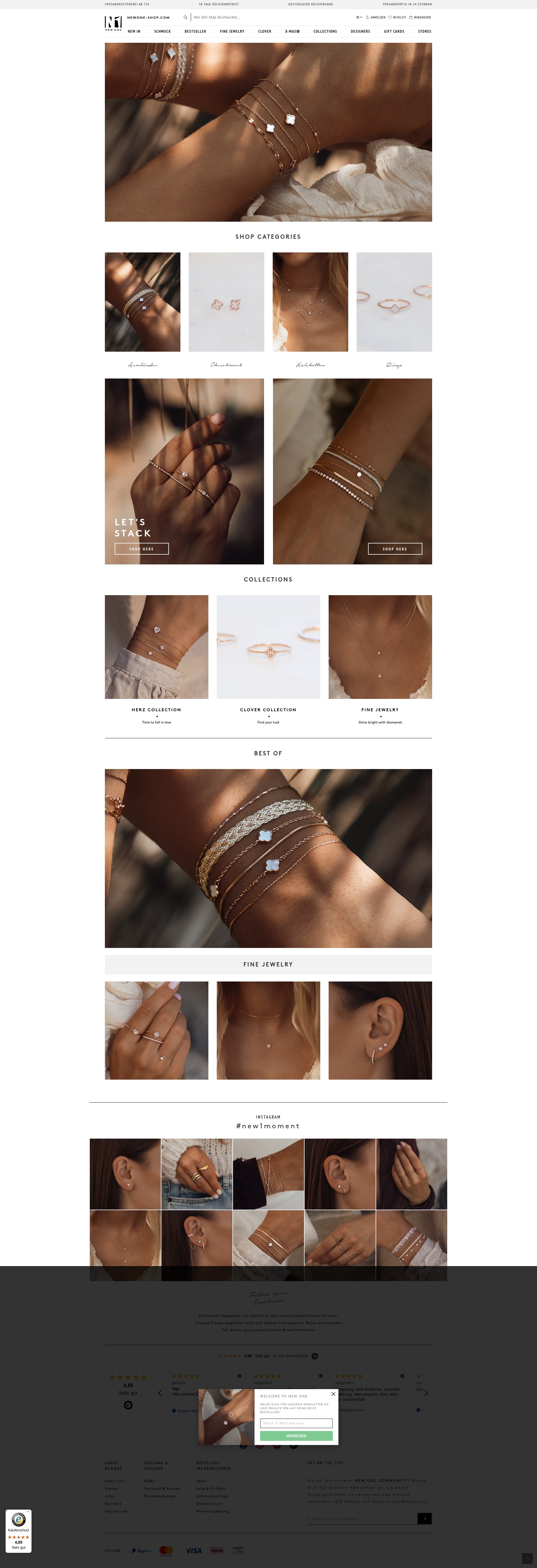 Screenshot of www.newone-shop.com