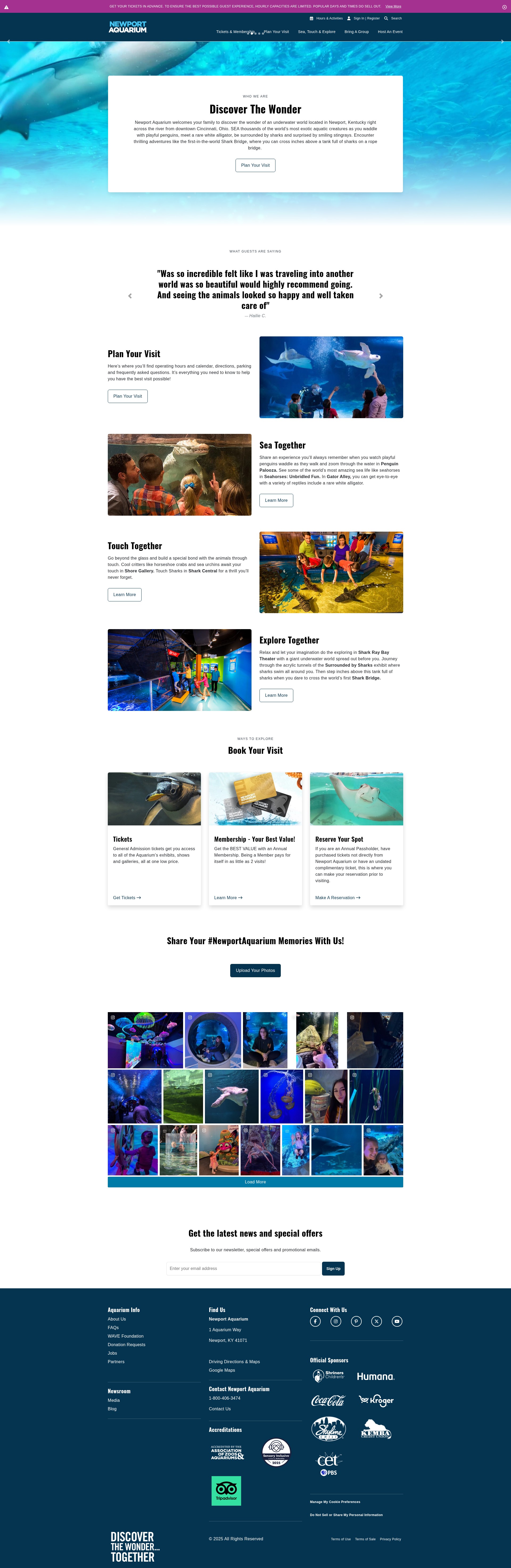 Screenshot of www.newportaquarium.com