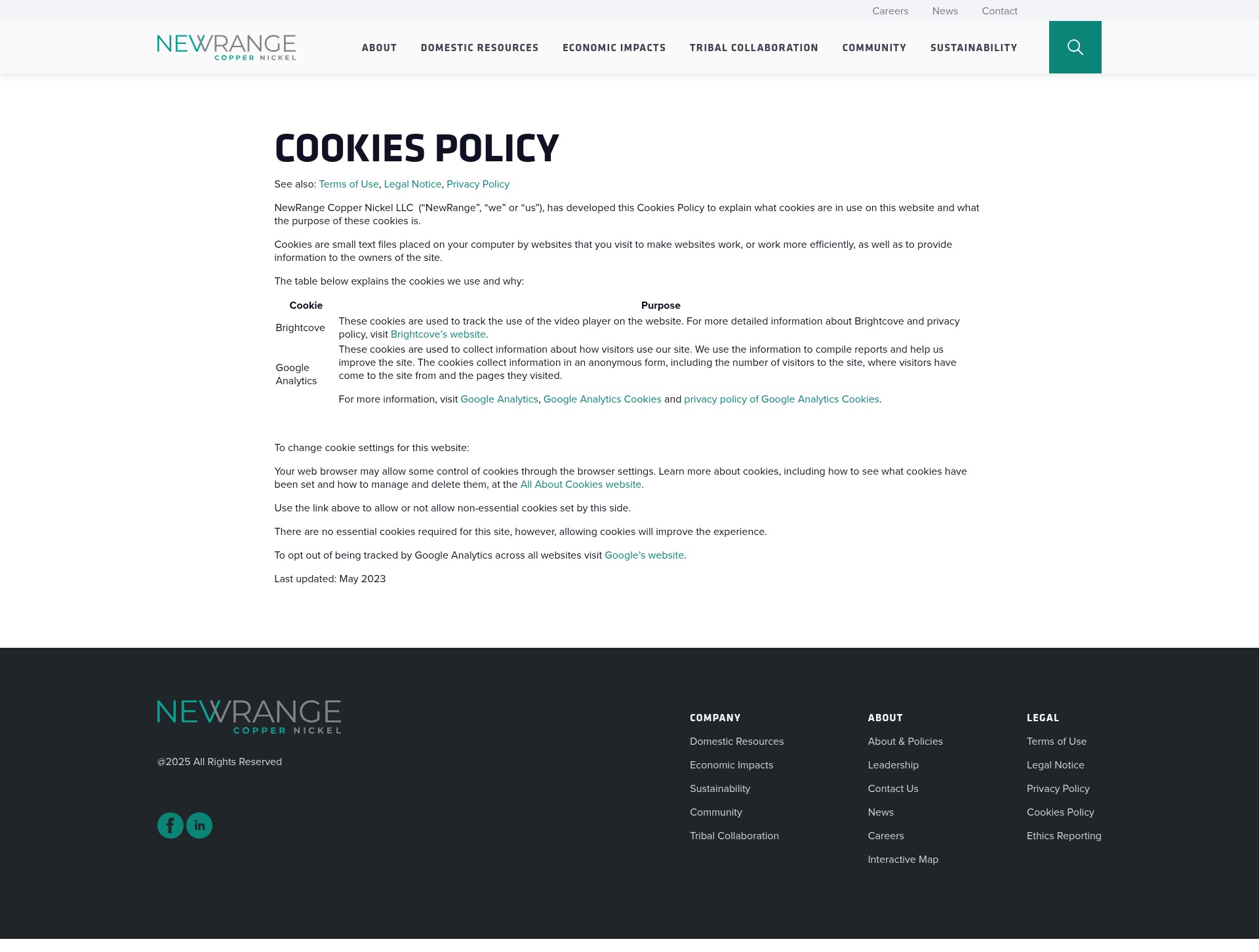 Screenshot of www.newrangecoppernickel.com
