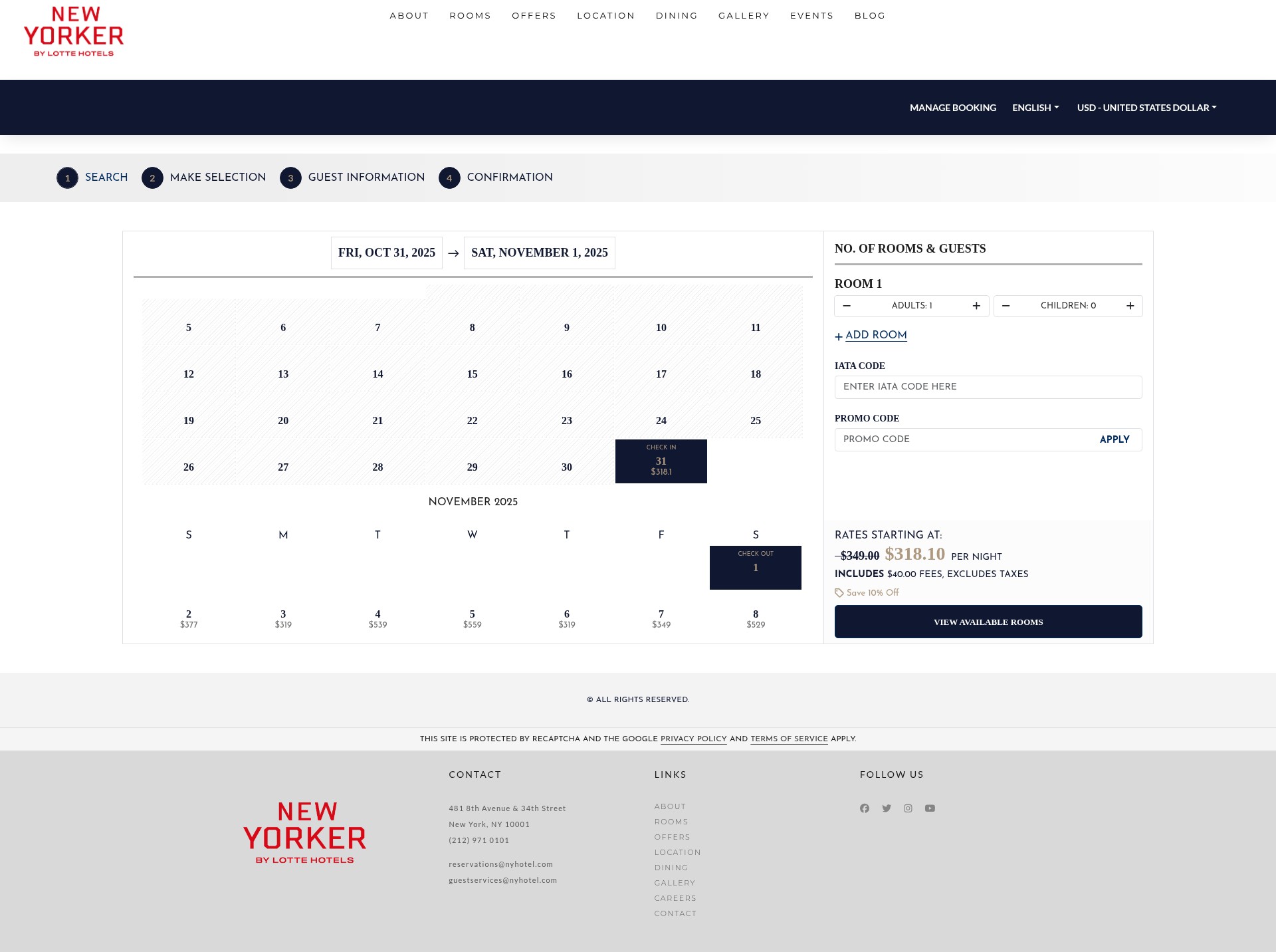Screenshot of www.newyorkerhotel.com