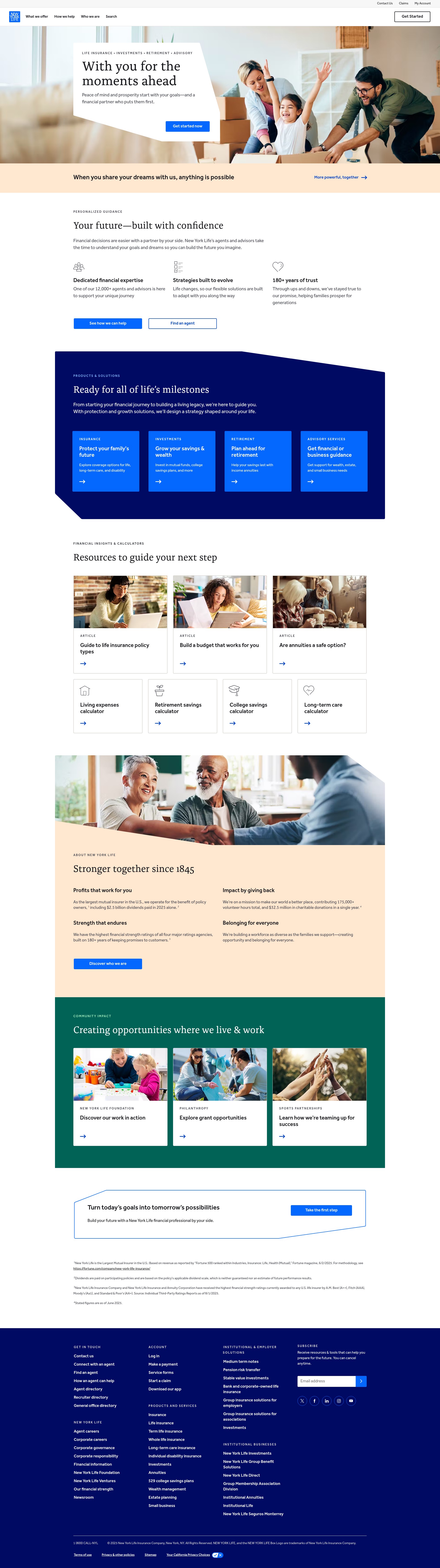 Screenshot of www.newyorklife.com