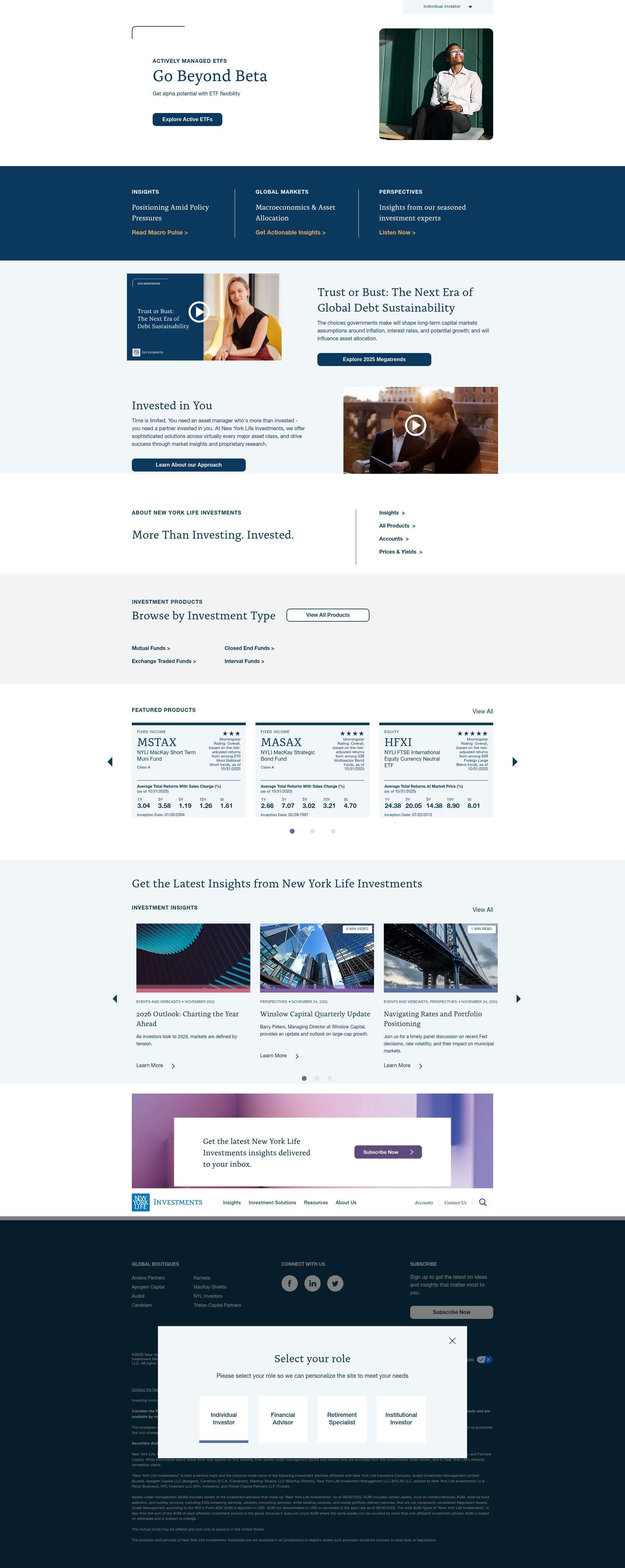 Screenshot of www.newyorklifeinvestments.com