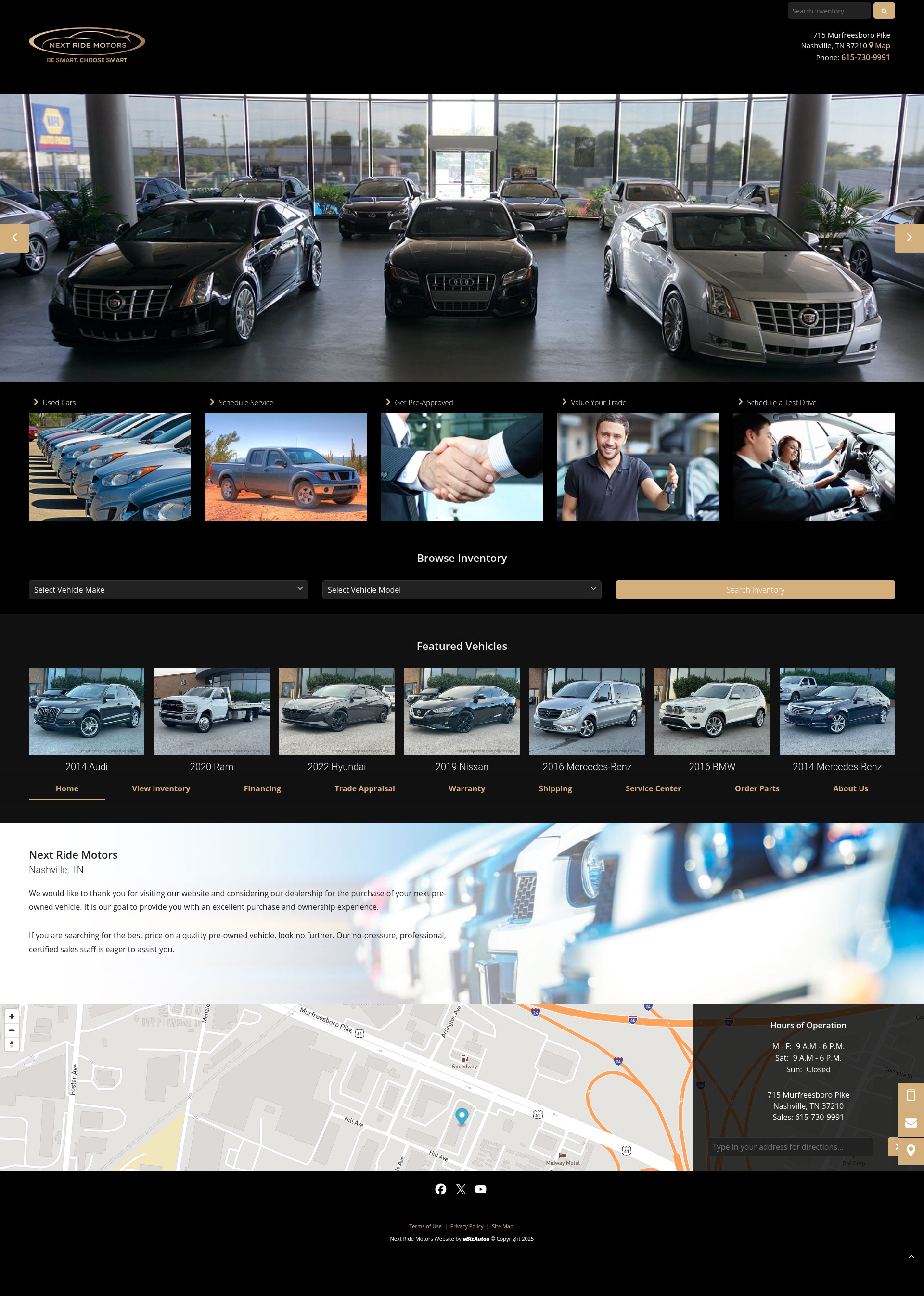 Screenshot of www.nextridemotors.com