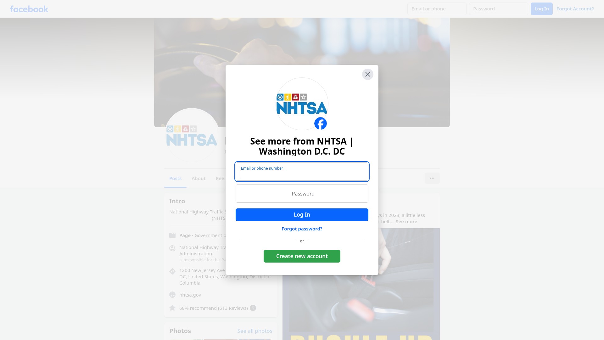 Screenshot of www.nhtsa.gov