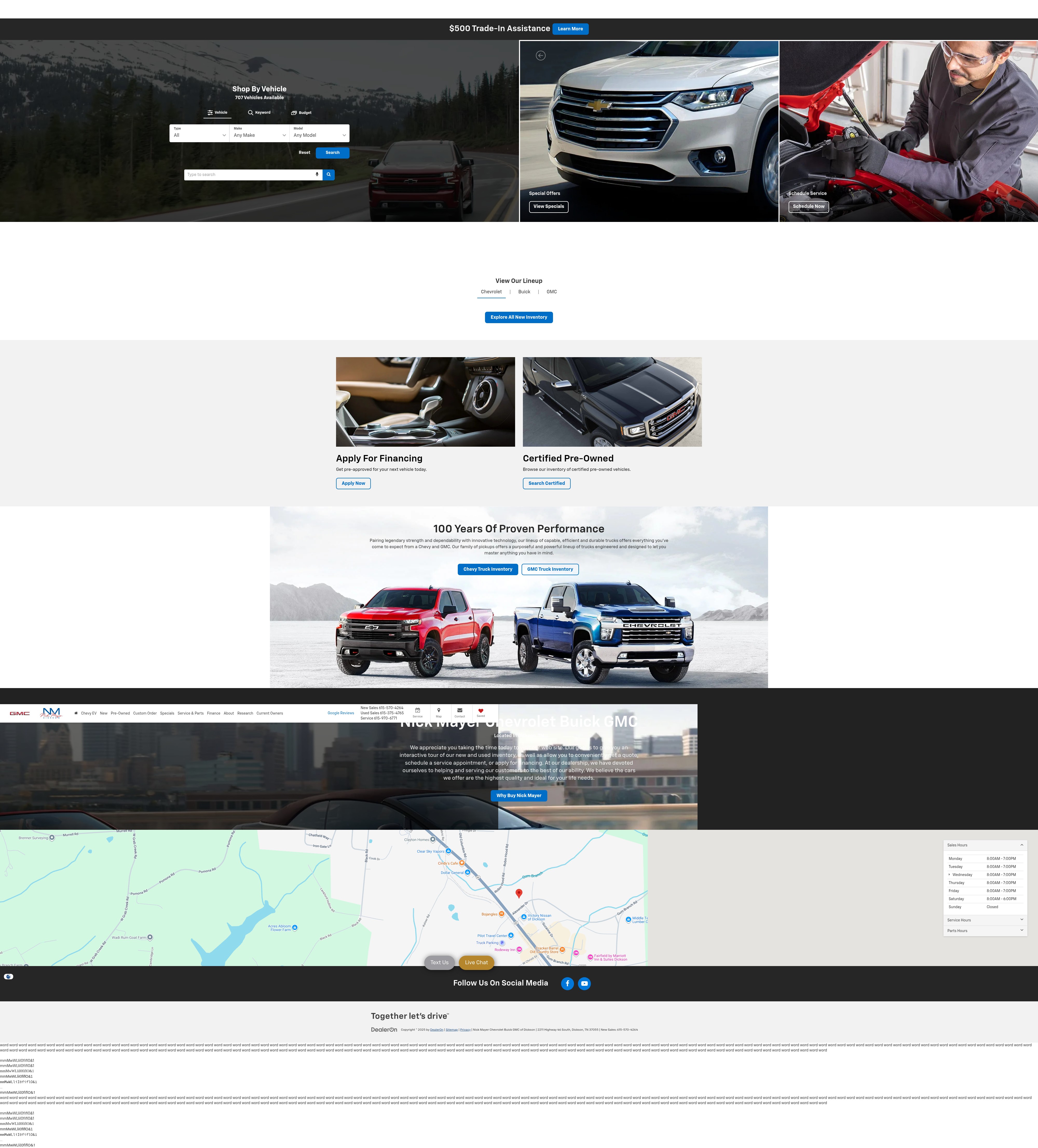 Screenshot of www.nickmayerchevybuickgmc.com