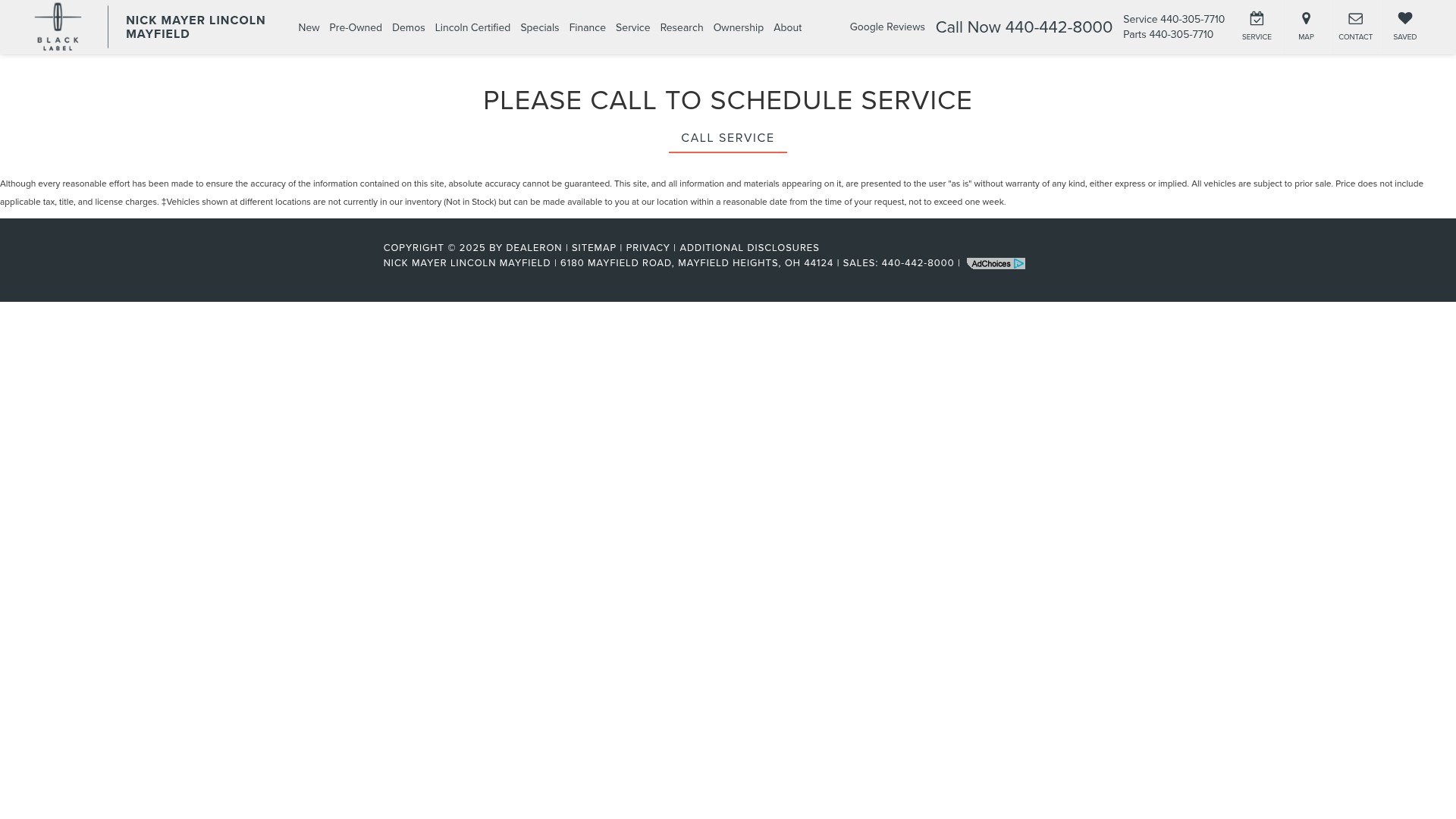 Screenshot of www.nickmayerlincolnmayfield.com