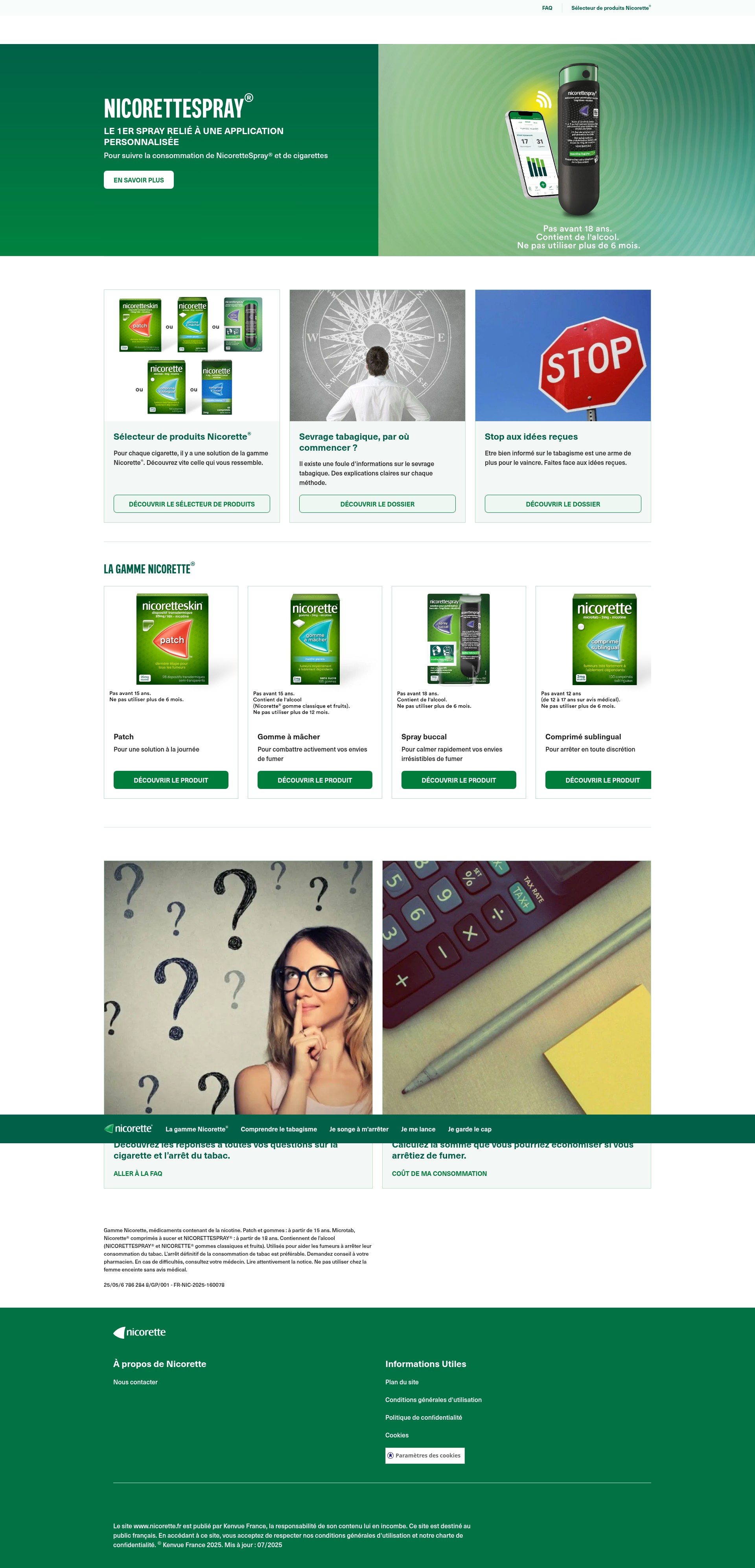 Screenshot of www.nicorette.fr