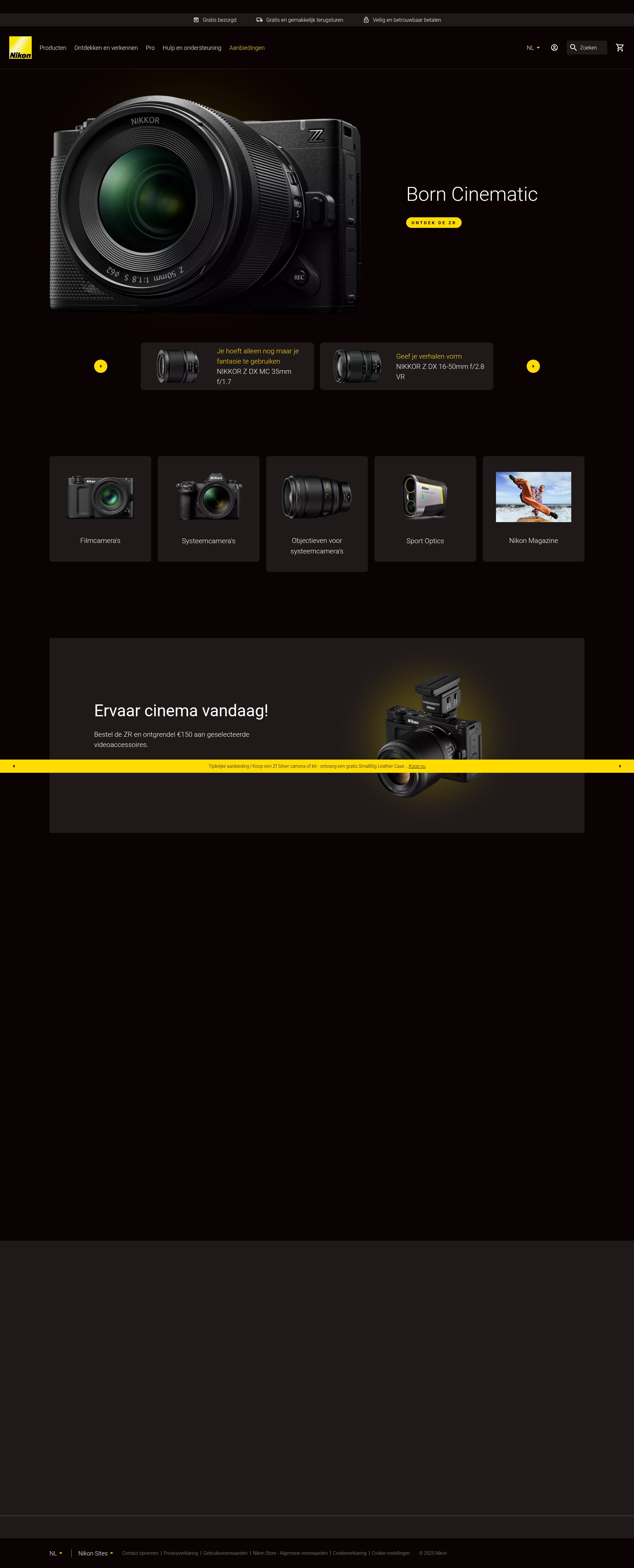 Screenshot of www.nikon.nl