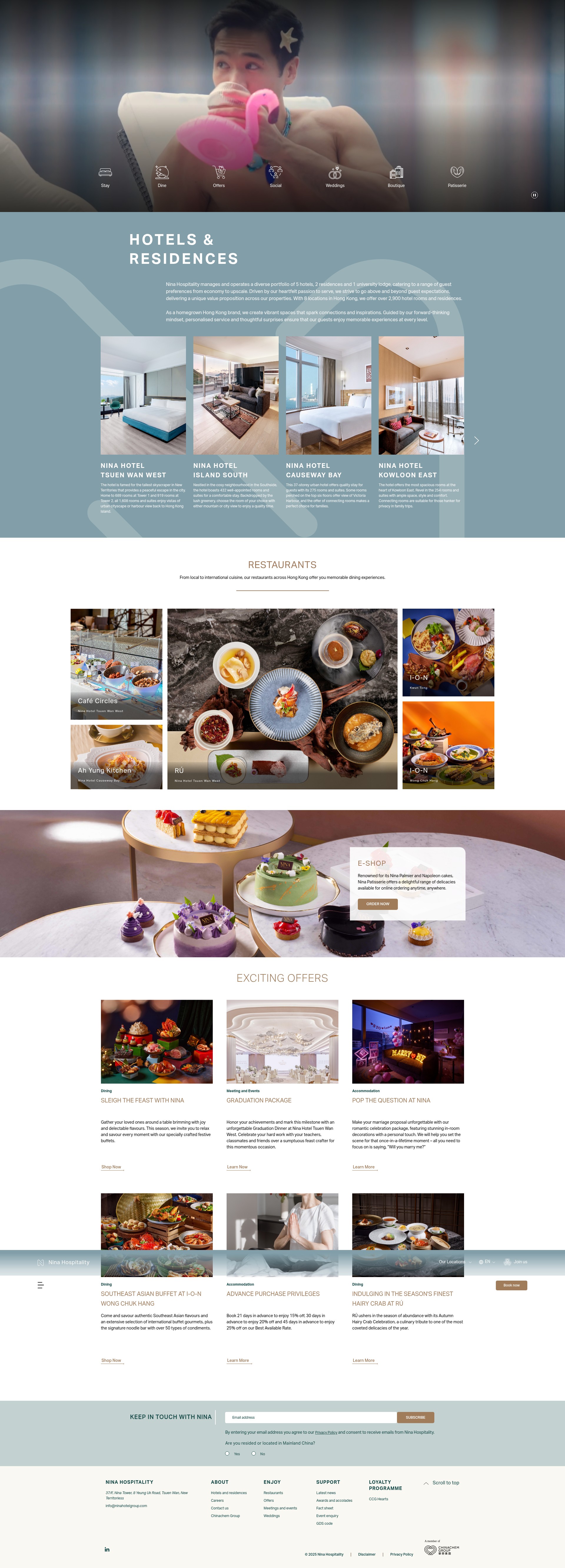 Screenshot of www.ninahotelgroup.com