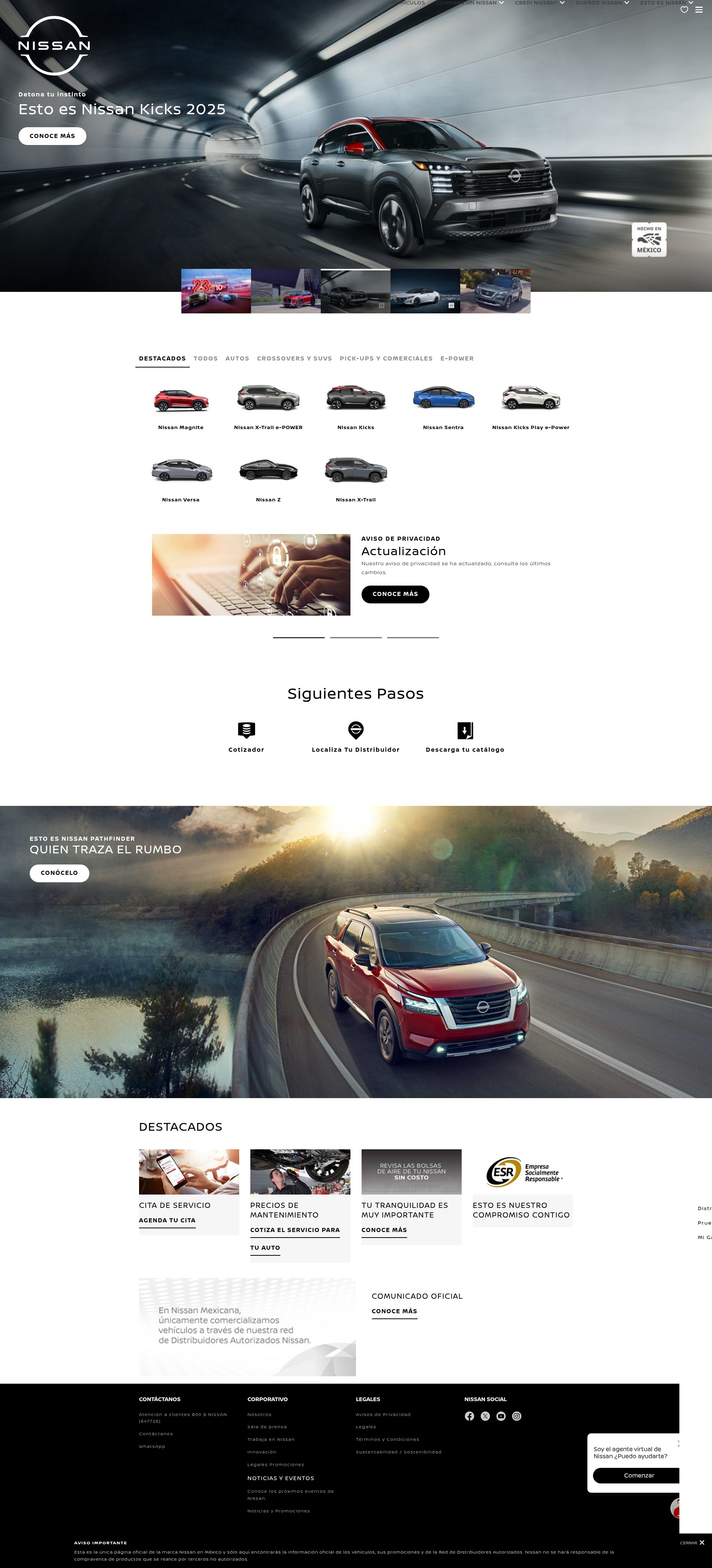 Screenshot of www.nissan.com.mx