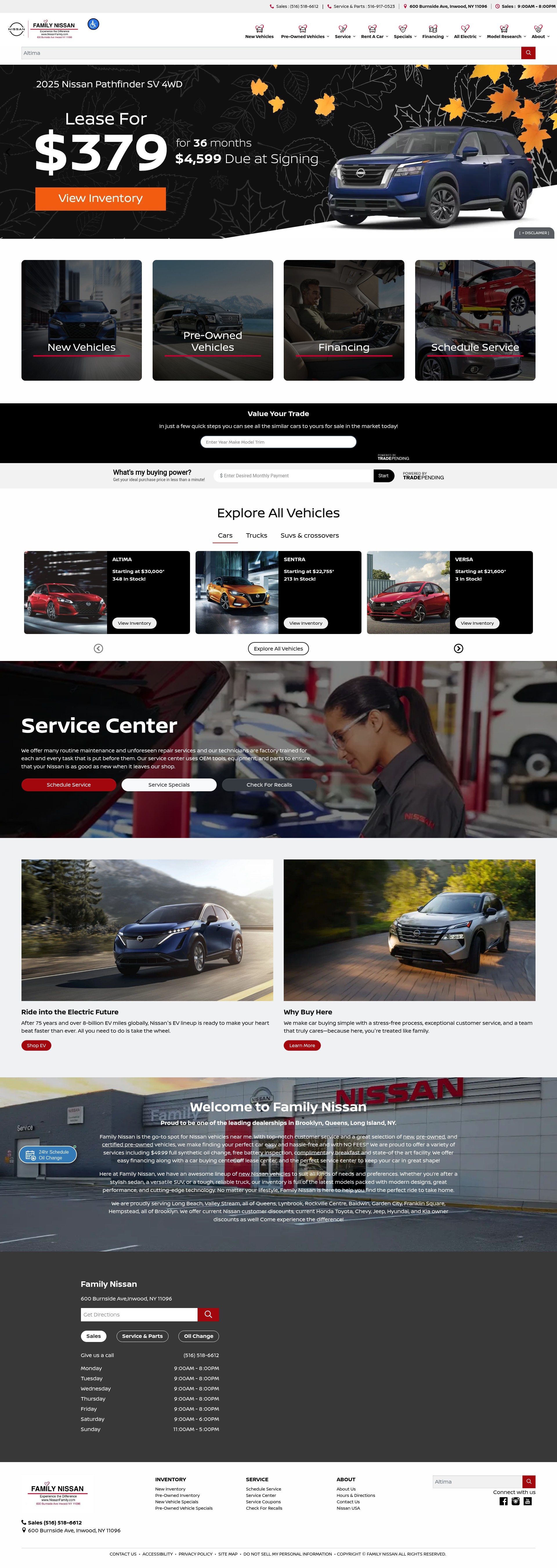 Screenshot of www.nissanfamily.com