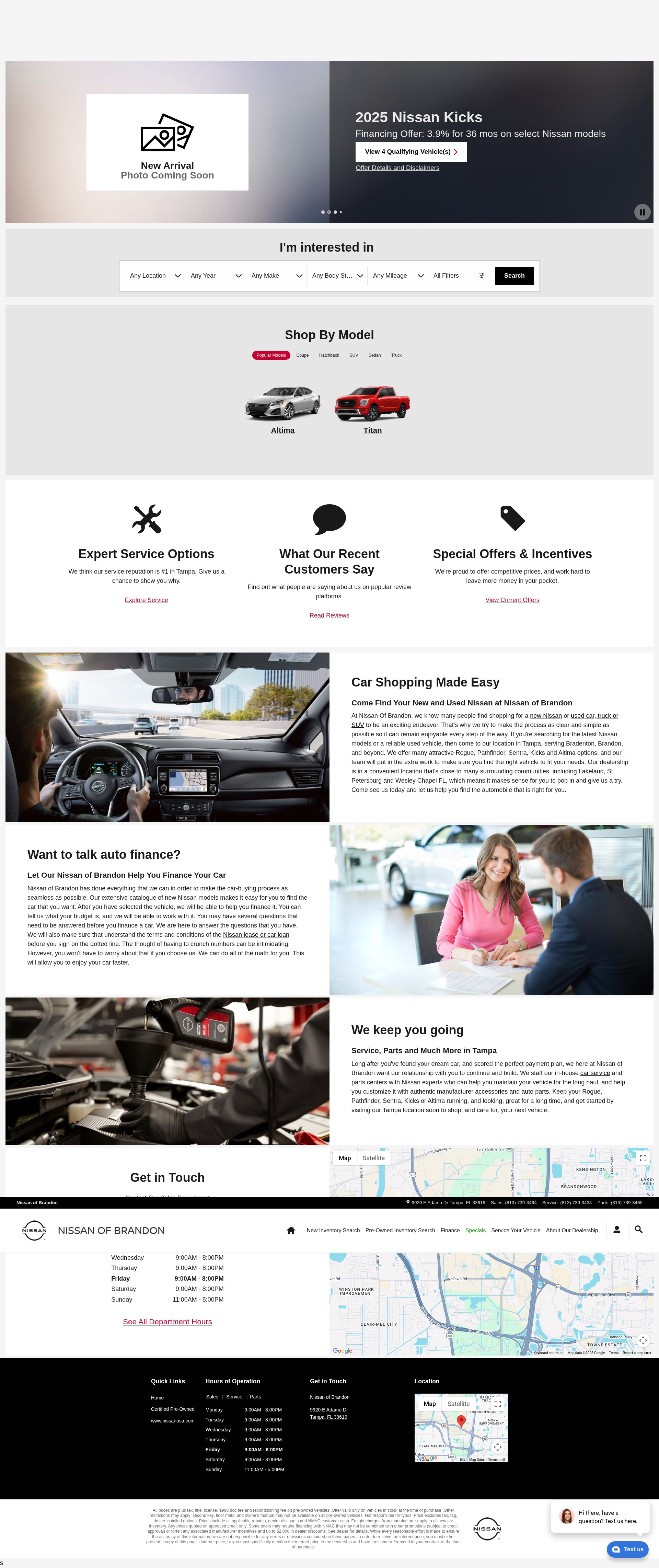 Screenshot of www.nissanofbrandon.com