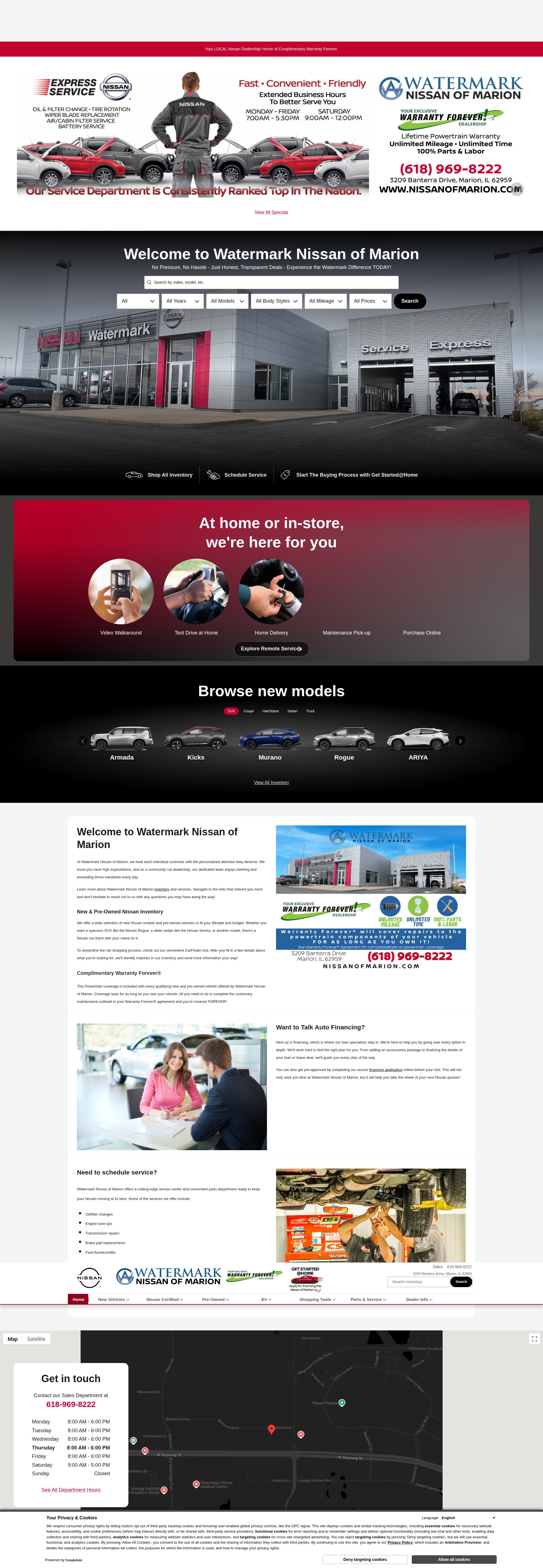 Screenshot of www.nissanofmarion.com