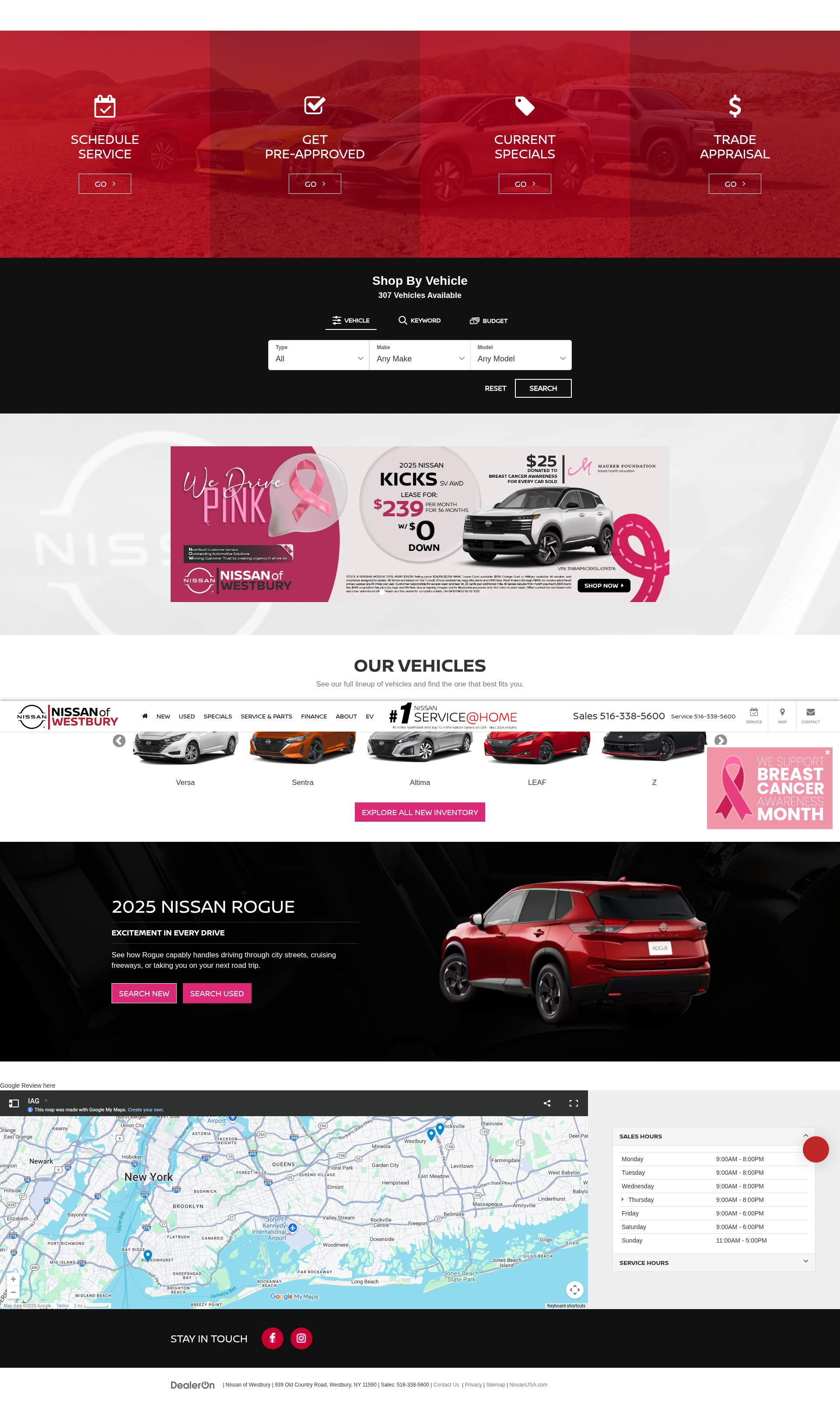 Screenshot of www.nissanofwestbury.com