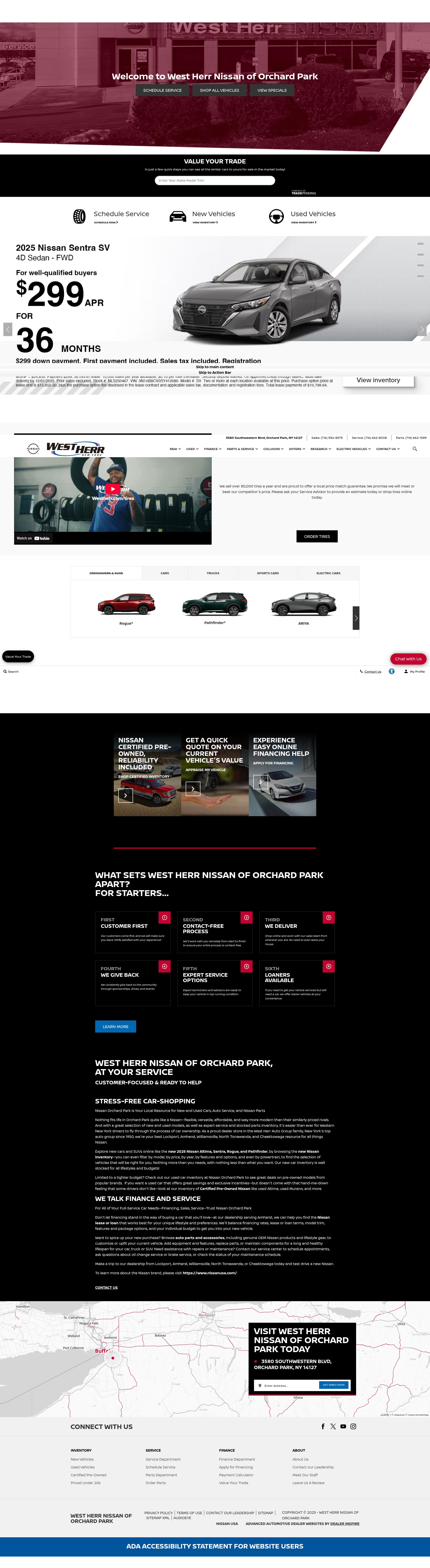 Screenshot of www.nissanorchardpark.com