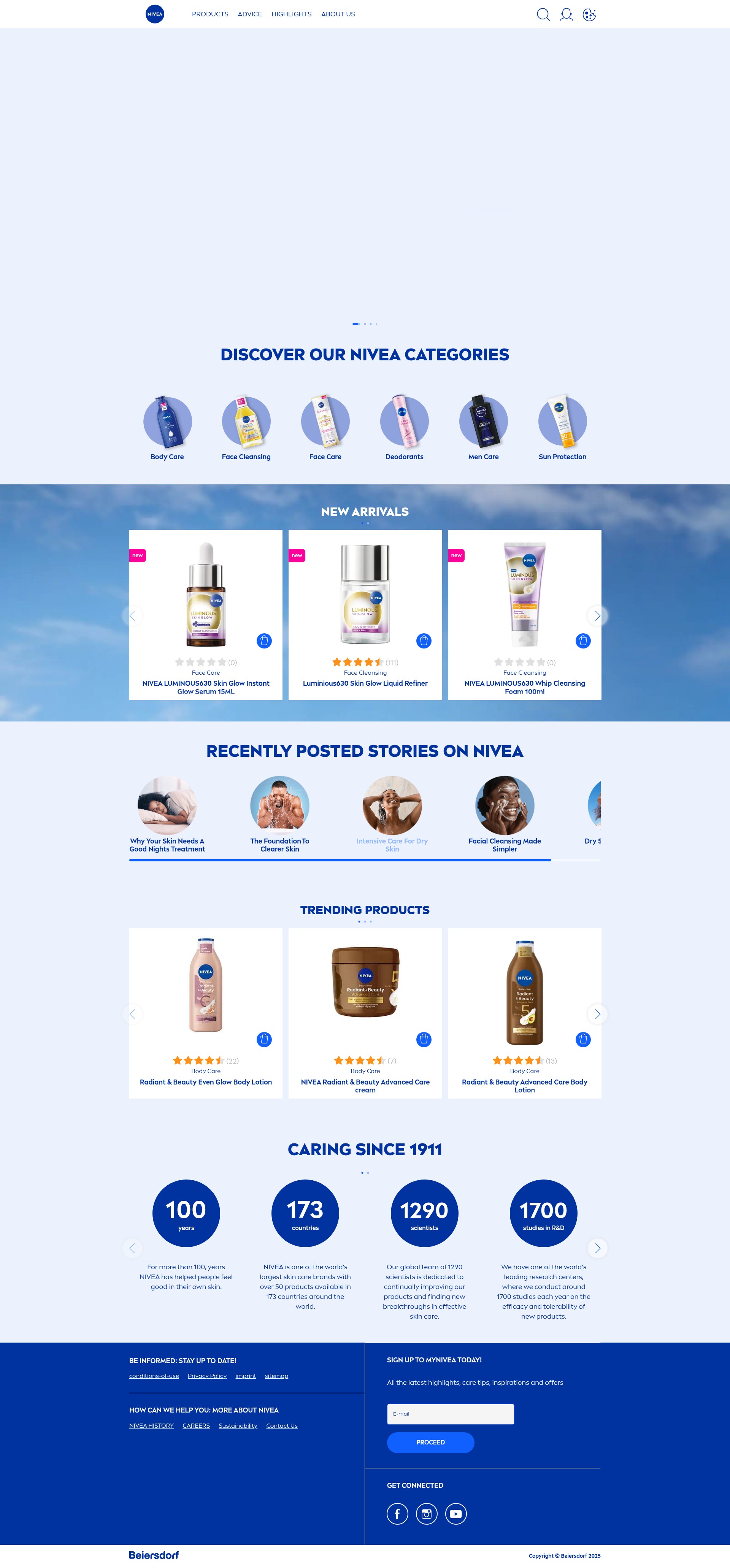 Screenshot of www.nivea.co.za