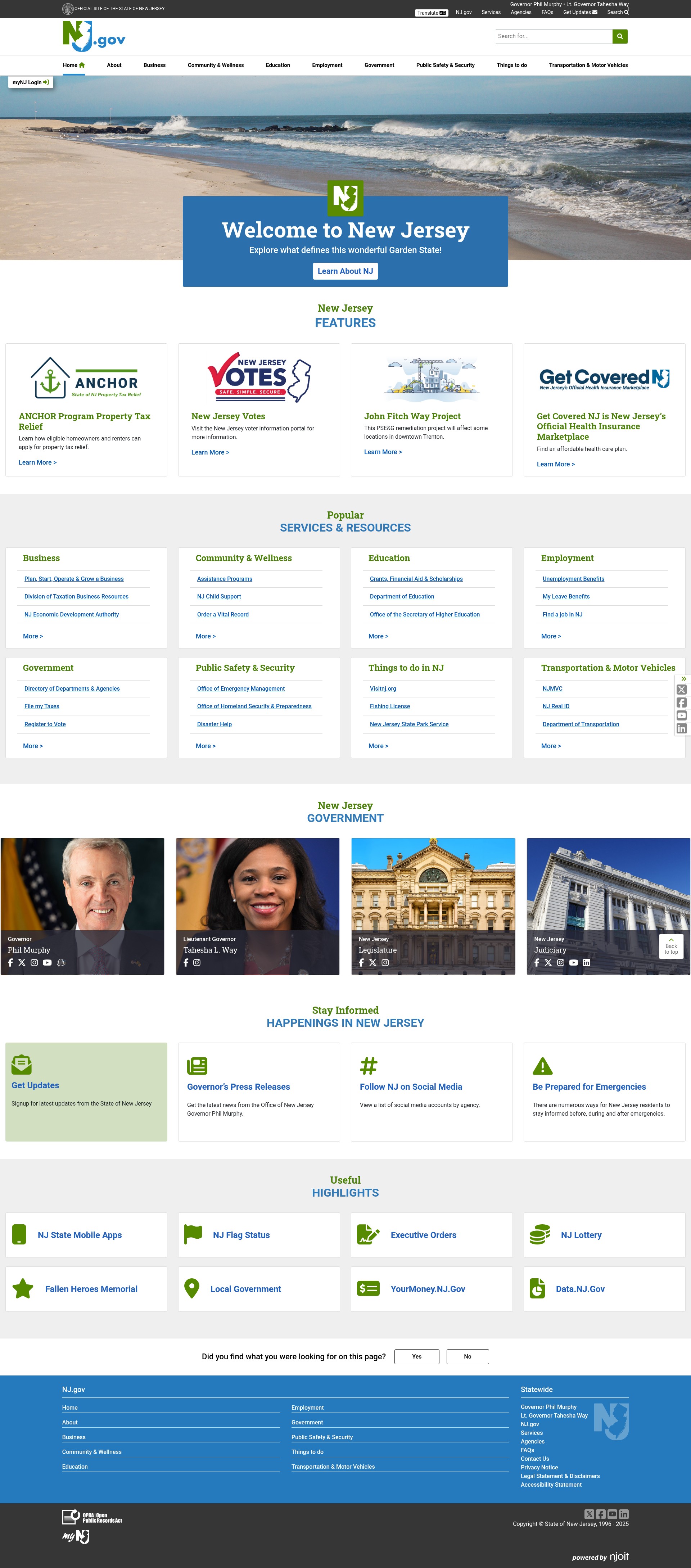Screenshot of www.nj.gov