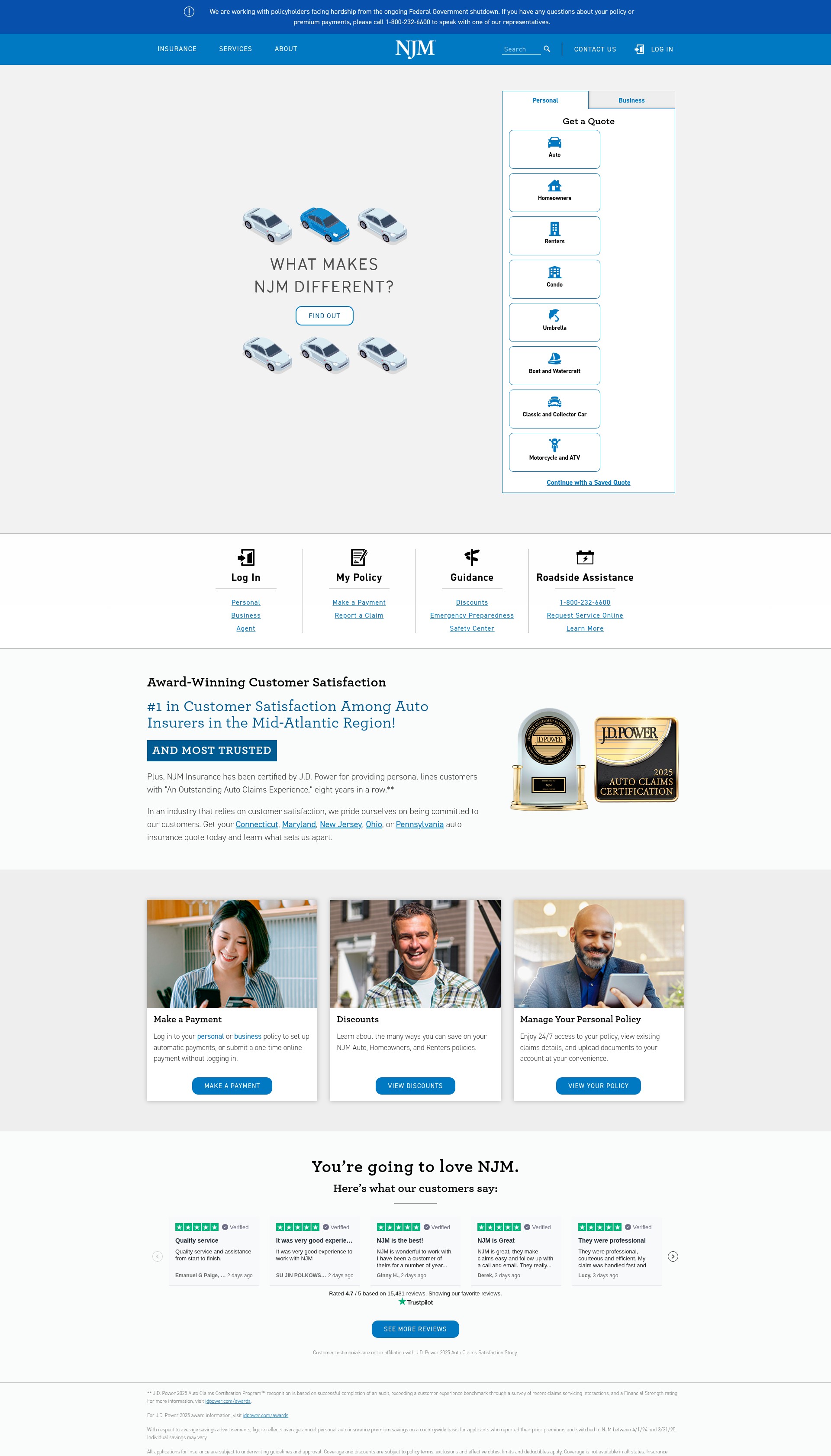Screenshot of www.njm.com