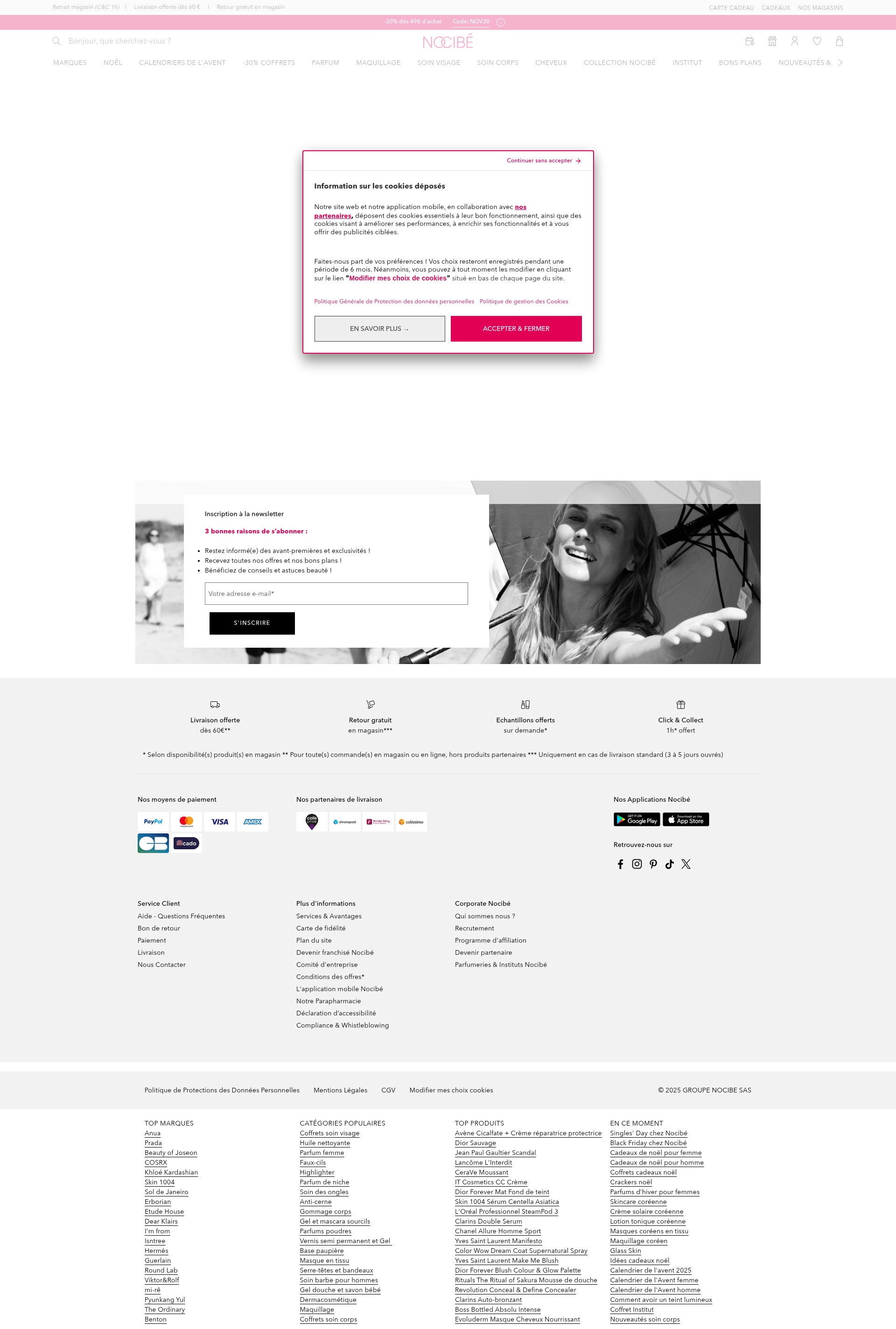 Screenshot of www.nocibe.fr