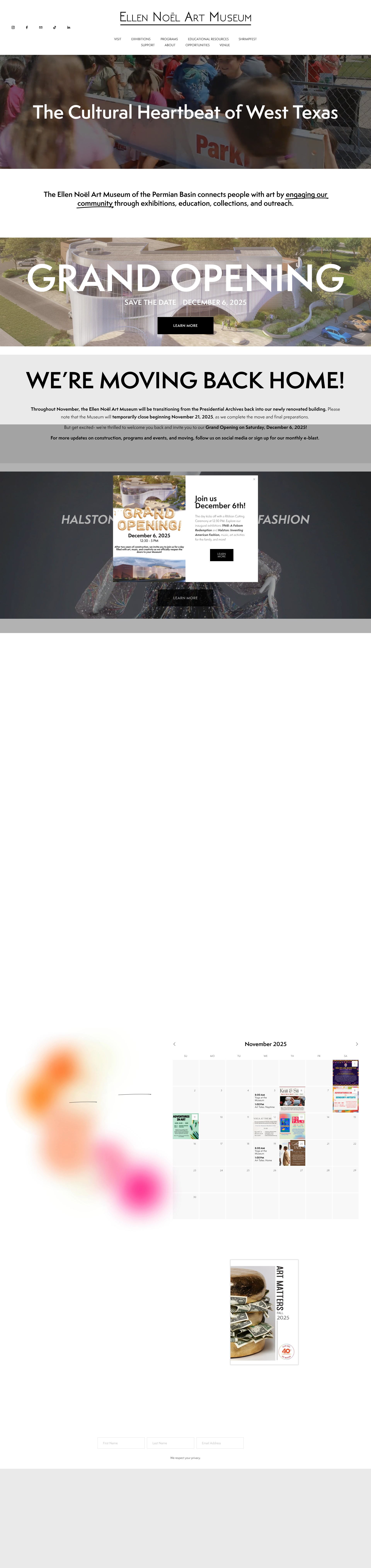Screenshot of www.noelartmuseum.org