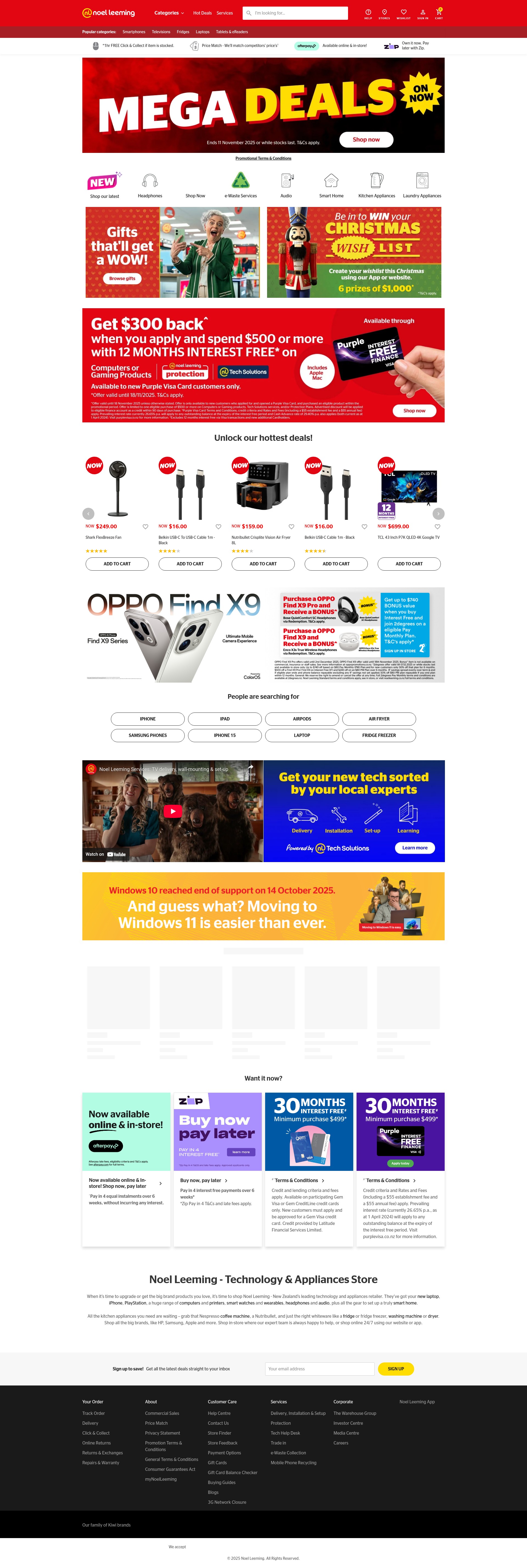 Screenshot of www.noelleeming.co.nz
