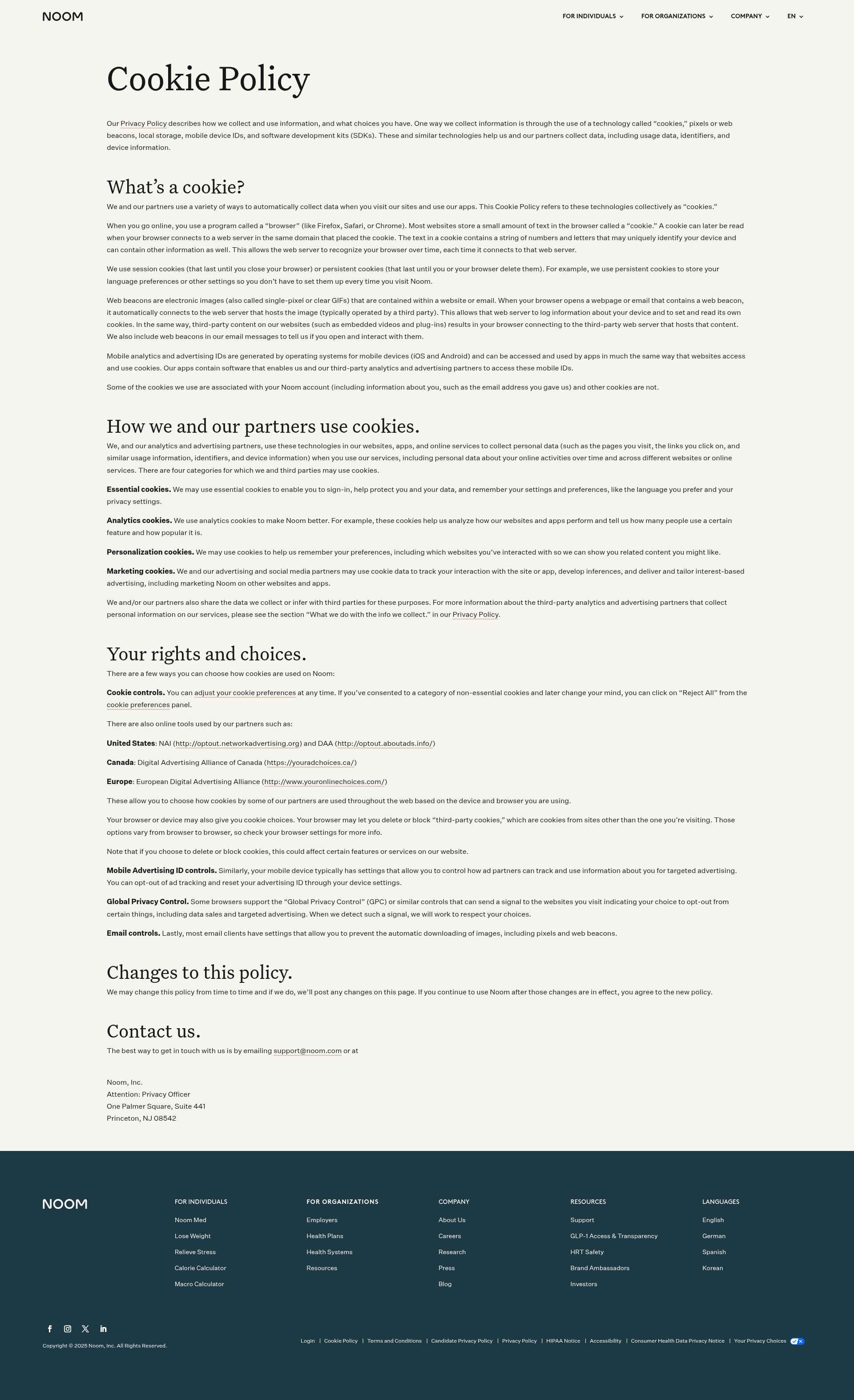 Screenshot of www.noom.com