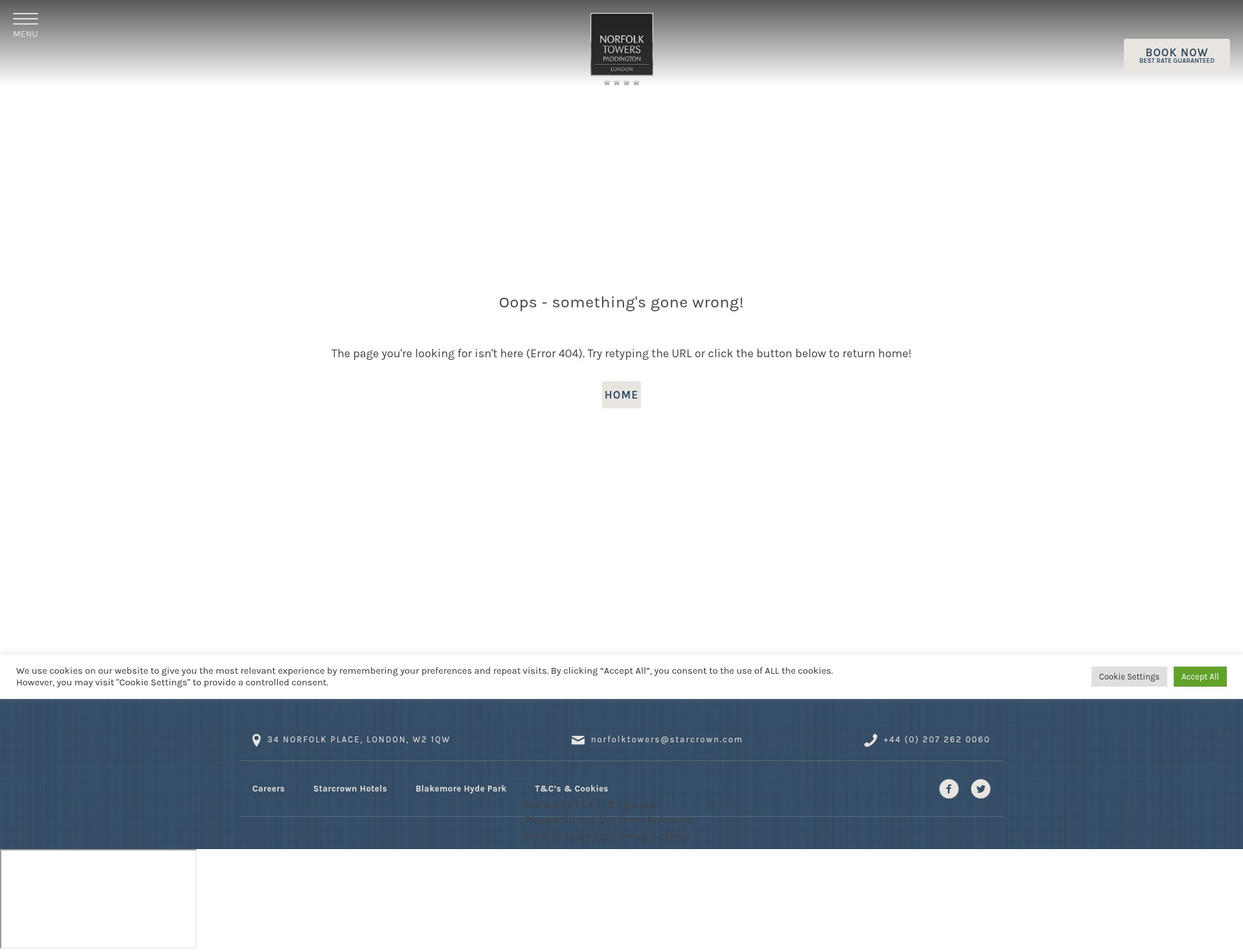 Screenshot of www.norfolktowershotel.com