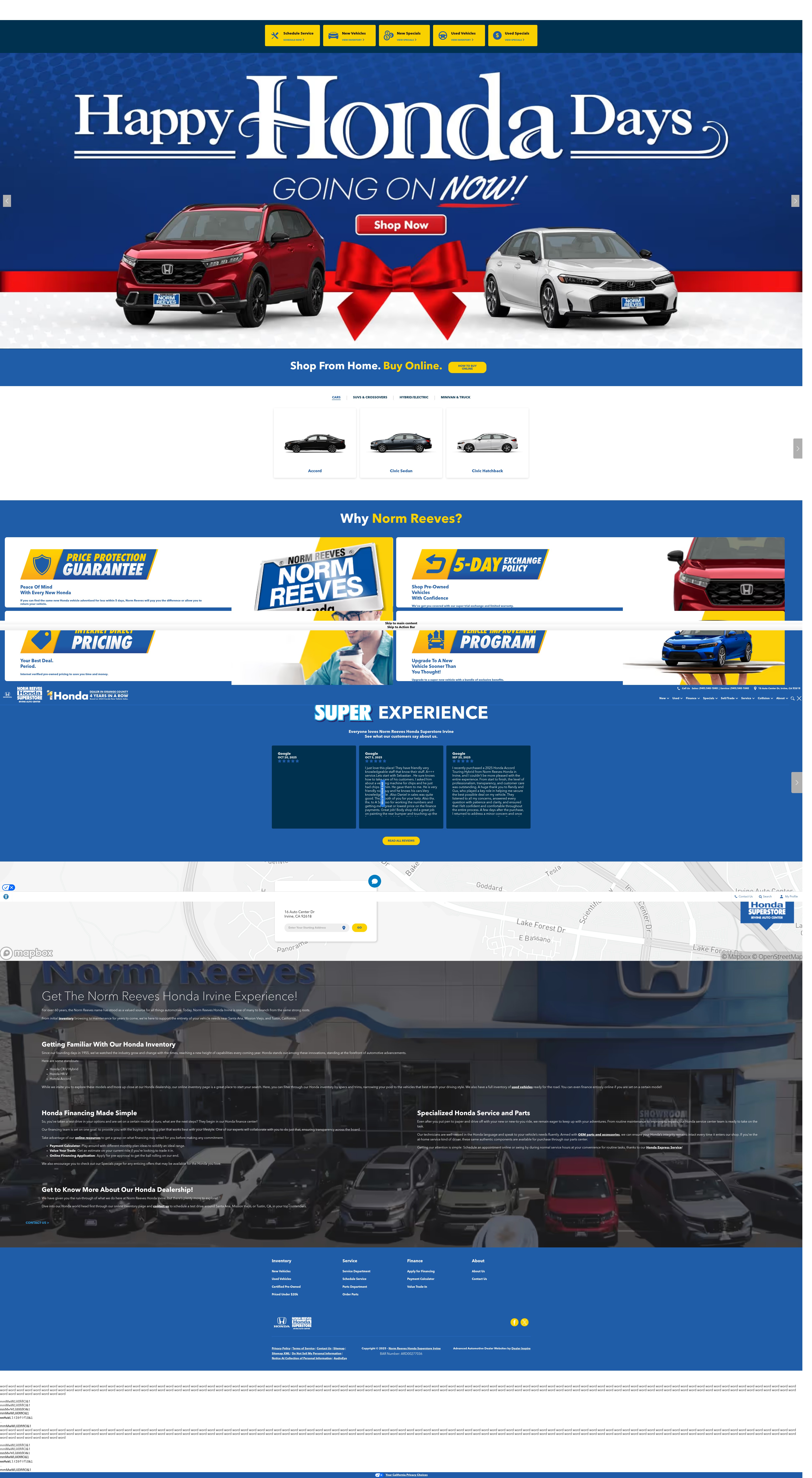 Screenshot of www.normreeveshondairvine.com