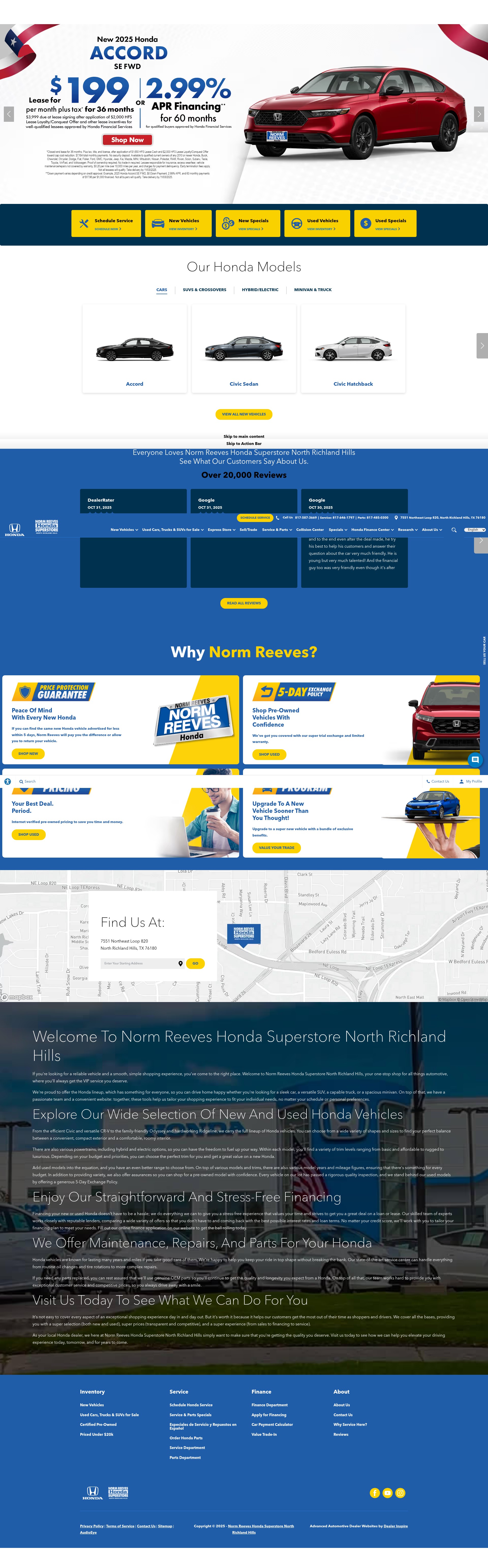 Screenshot of www.normreeveshondanorthrichlandhills.com