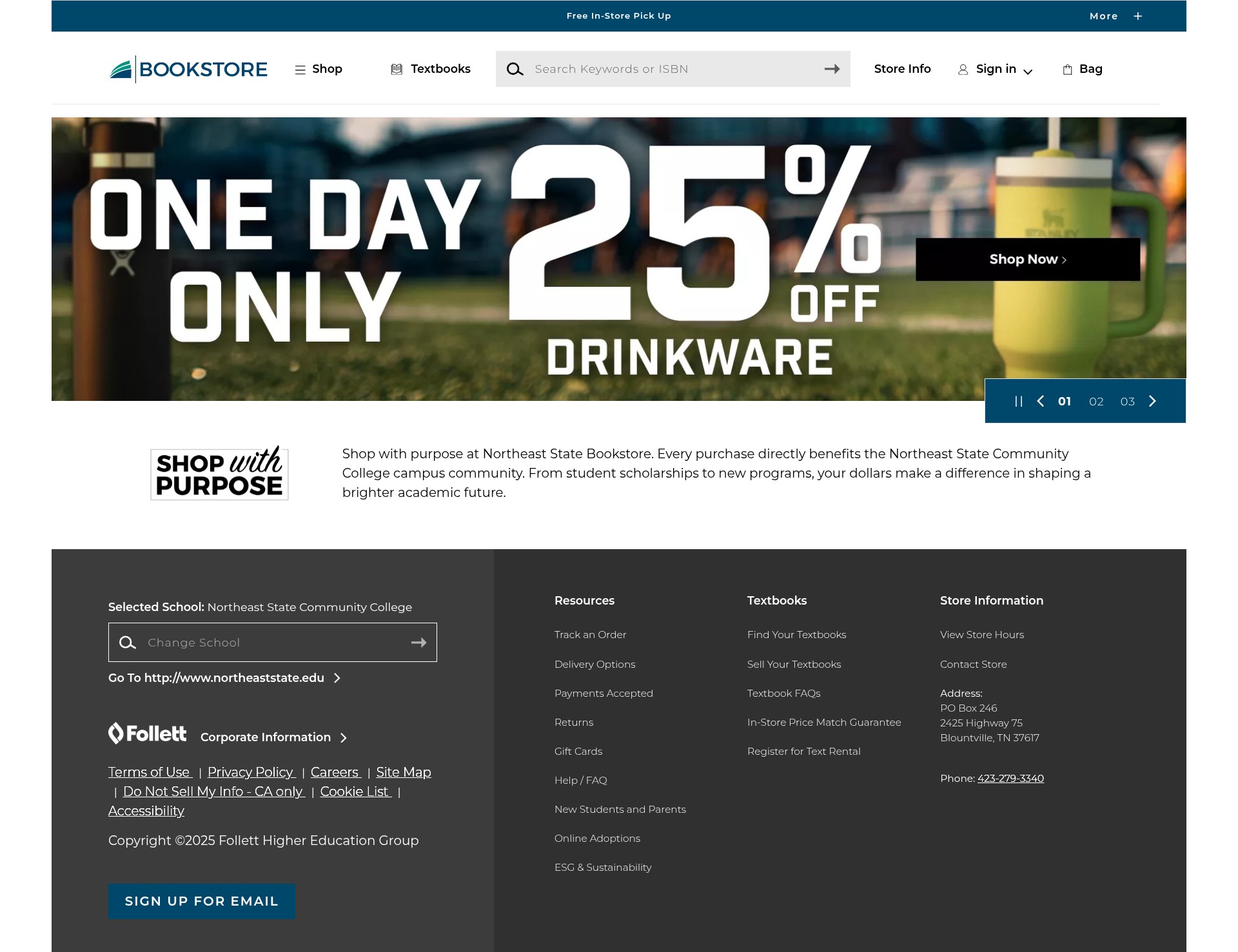 Screenshot of www.northeaststate.edu