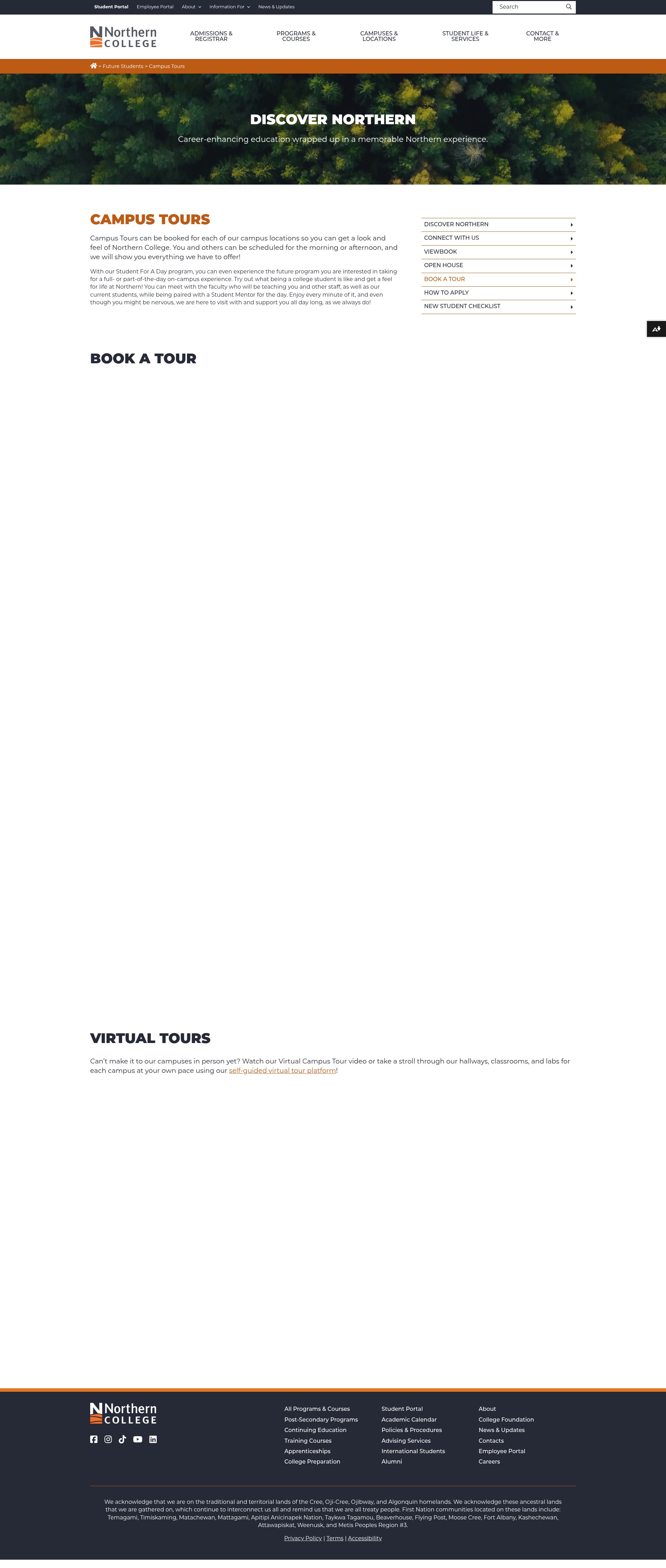 Screenshot of www.northerncollege.ca