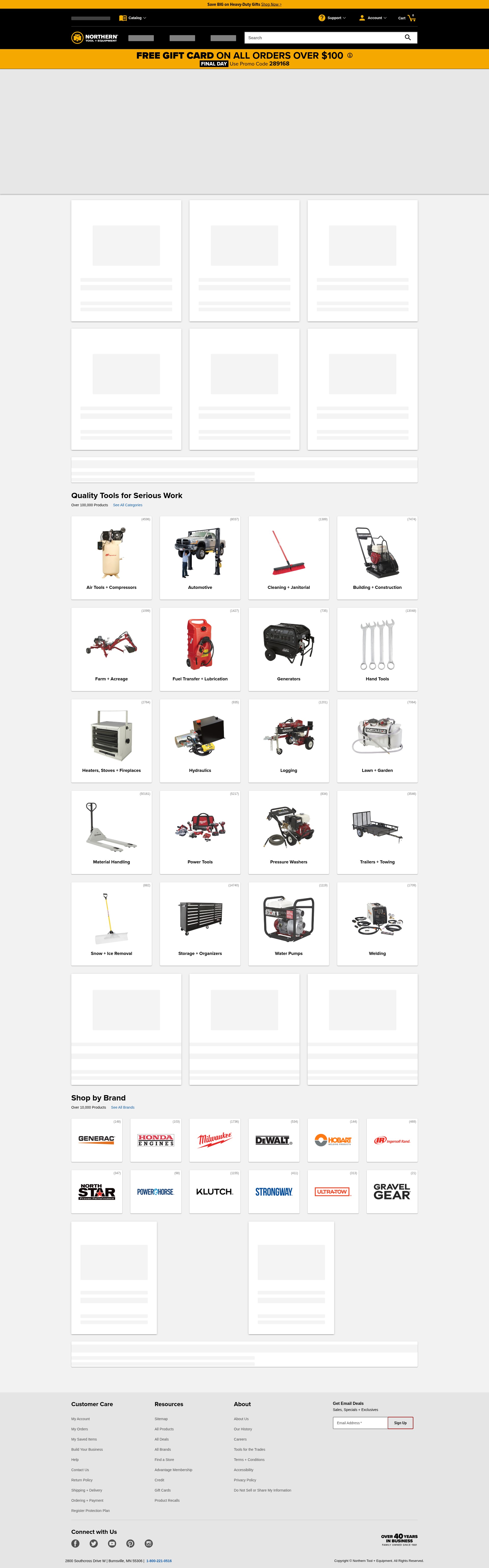 Screenshot of www.northerntool.com