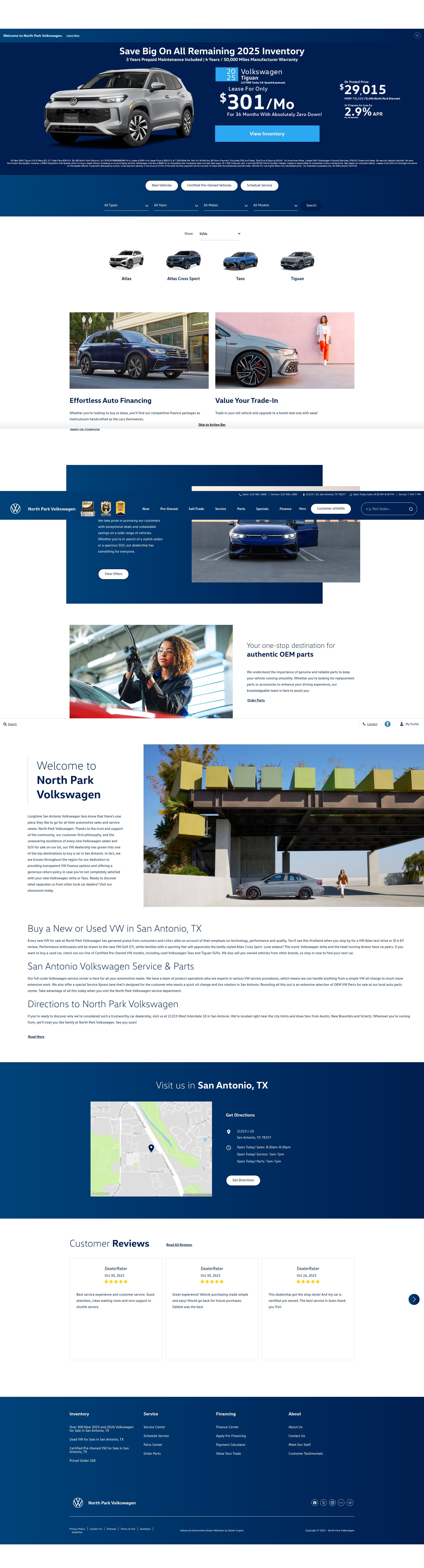 Screenshot of www.northparkvw.com