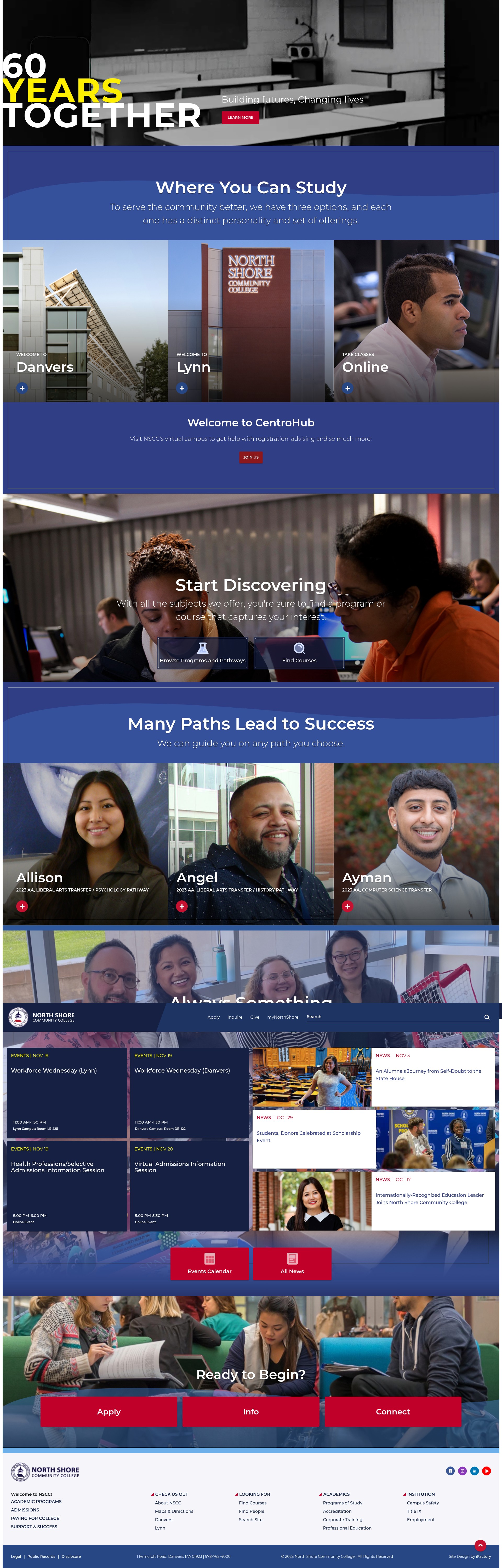 Screenshot of www.northshore.edu