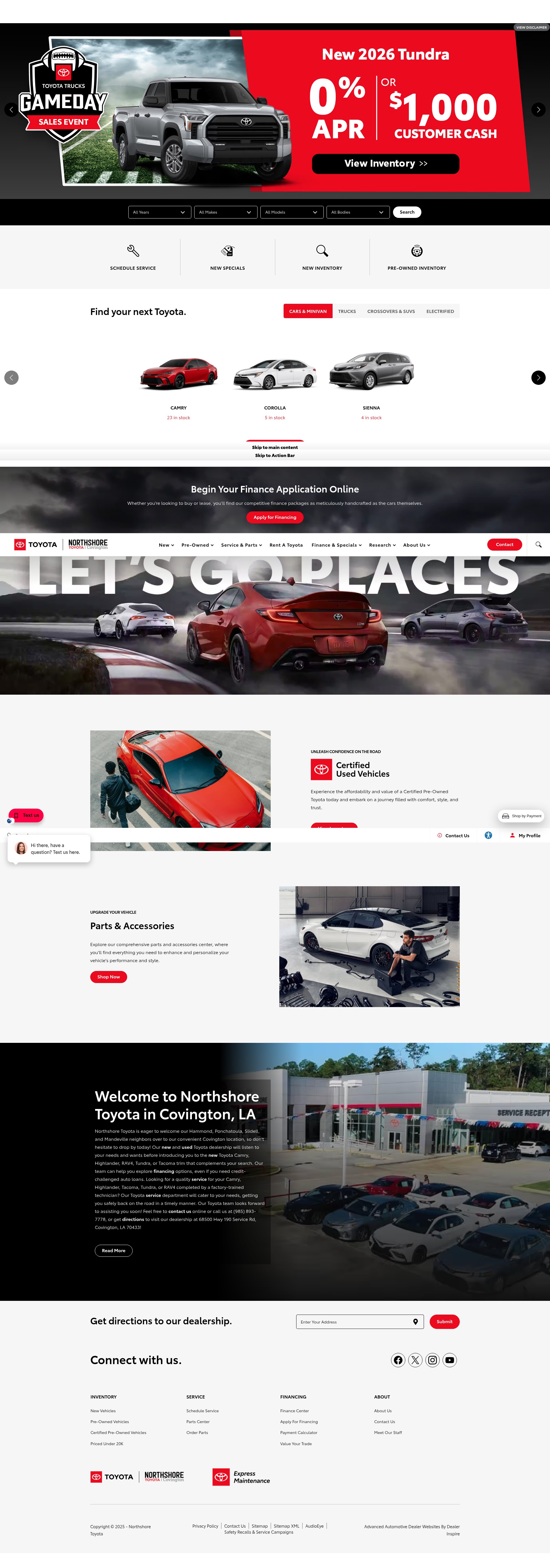Screenshot of www.northshoretoyota.com