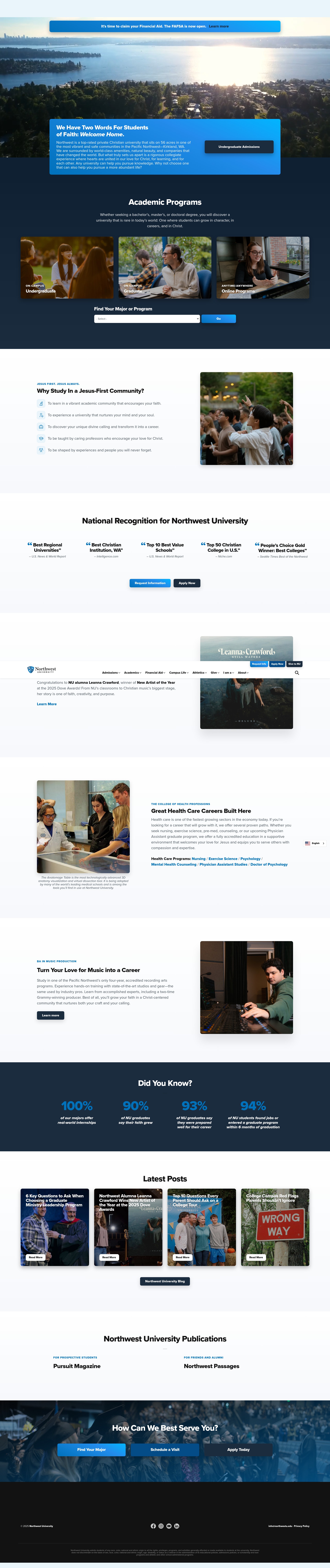 Screenshot of www.northwestu.edu