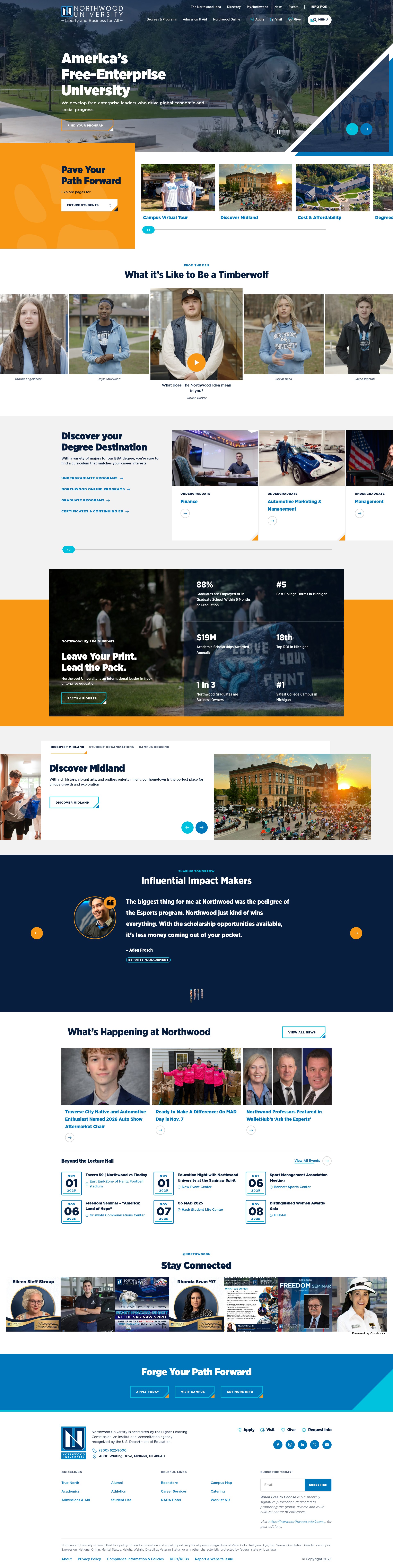 Screenshot of www.northwood.edu