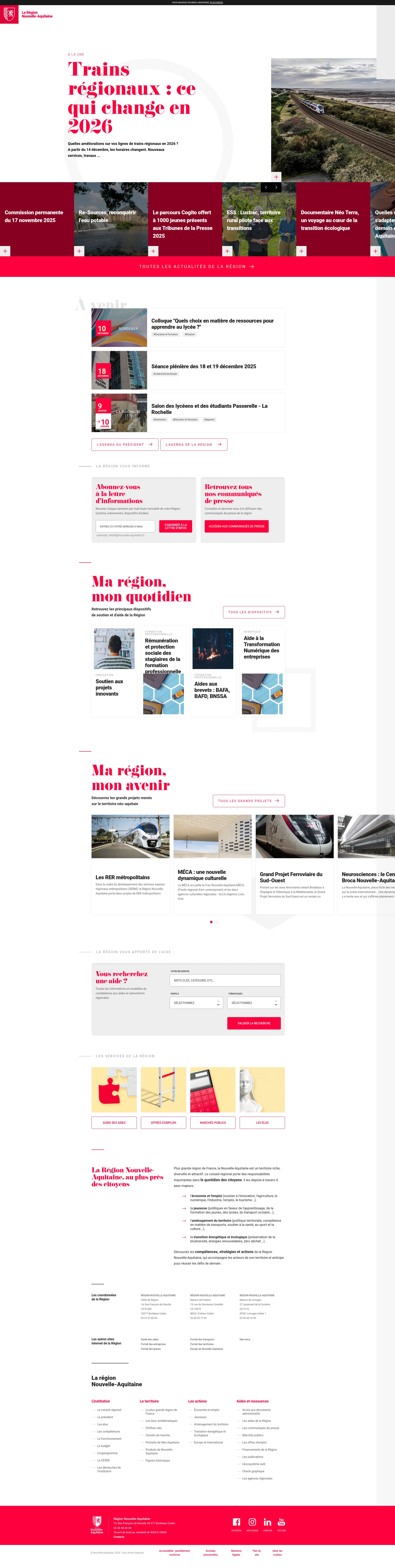 Screenshot of www.nouvelle-aquitaine.fr